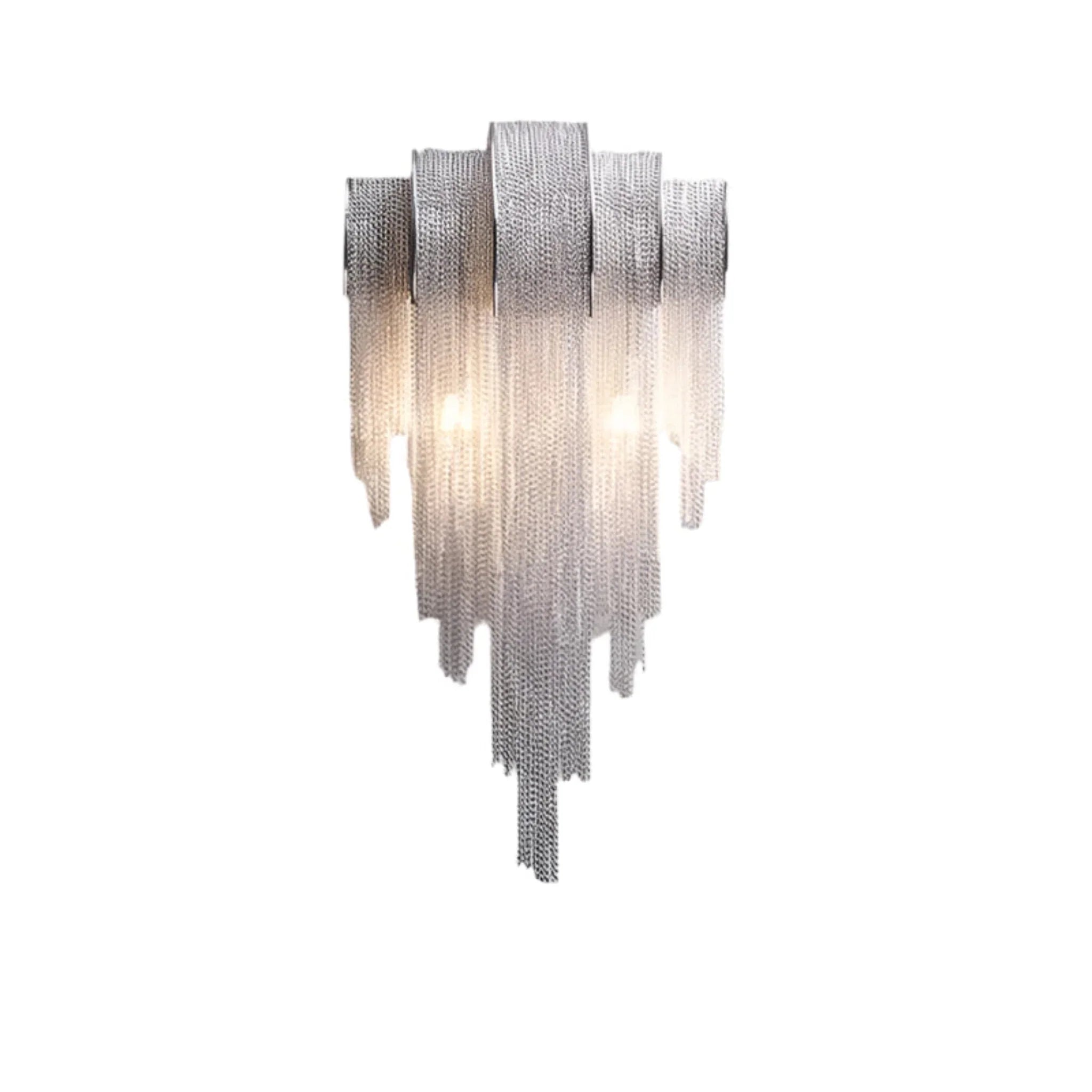 Lenka Luxury Chrome Chain Tassel Wall Sconce, Light Fixtures, for Modern Homes