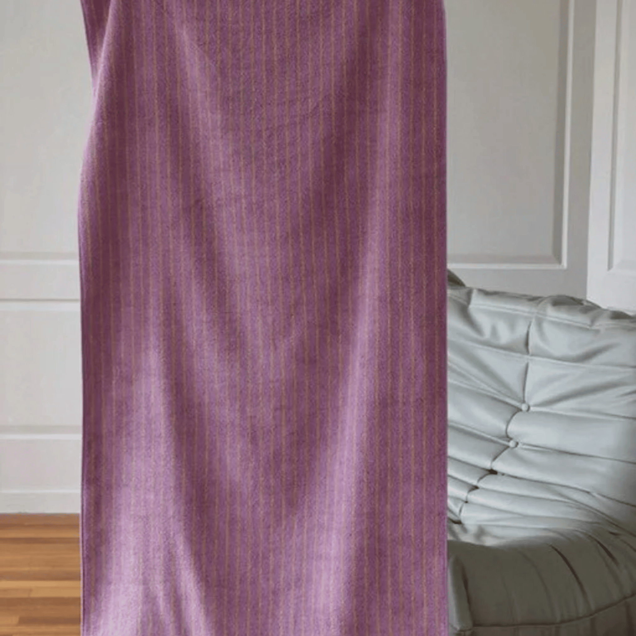 Lindvev Retro Lavender Stripe Combed Cotton Towel, Bath Towels, 100% Set