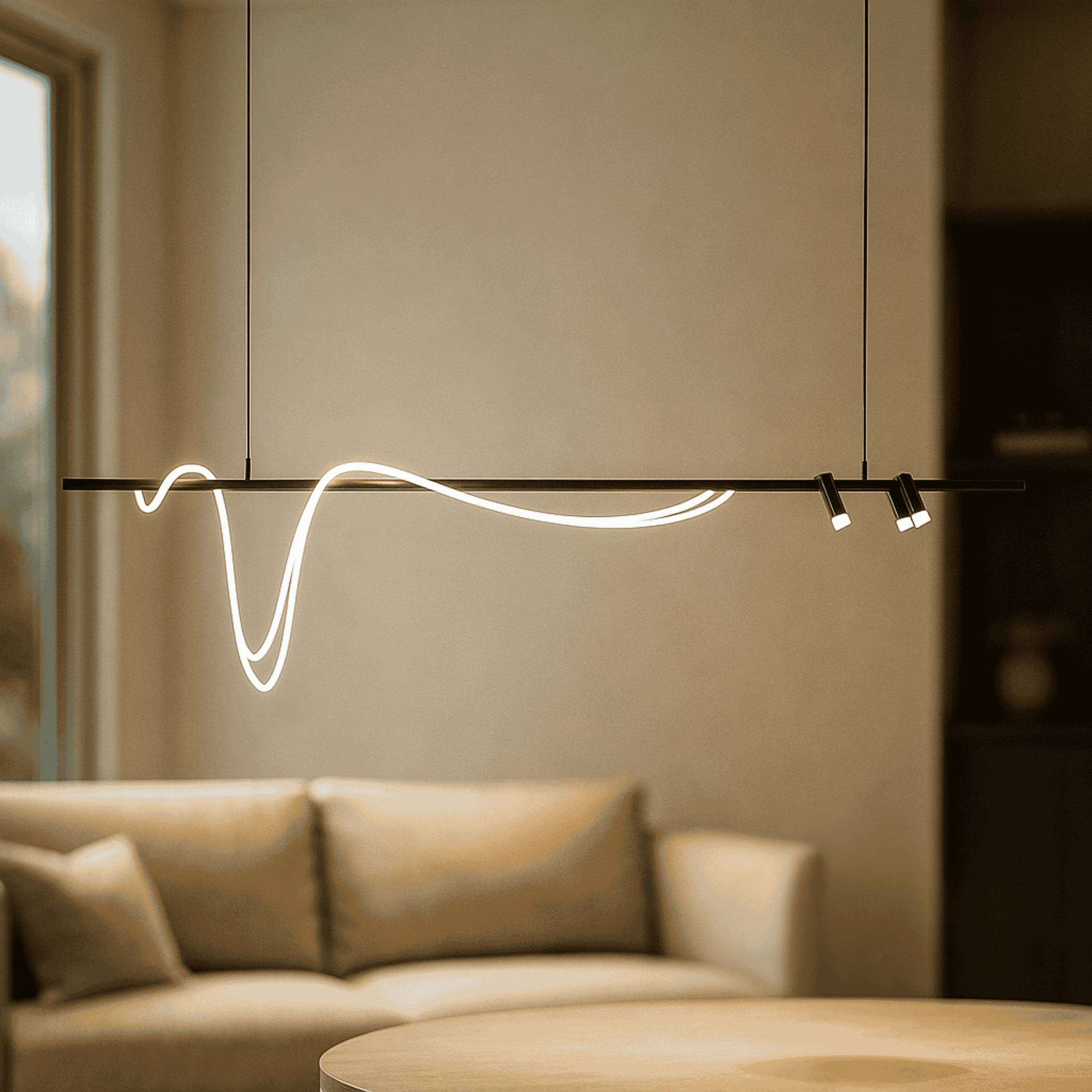 Linne Dimmable Linear LED Suspension Pendant Light, Large, Ceiling Fixtures