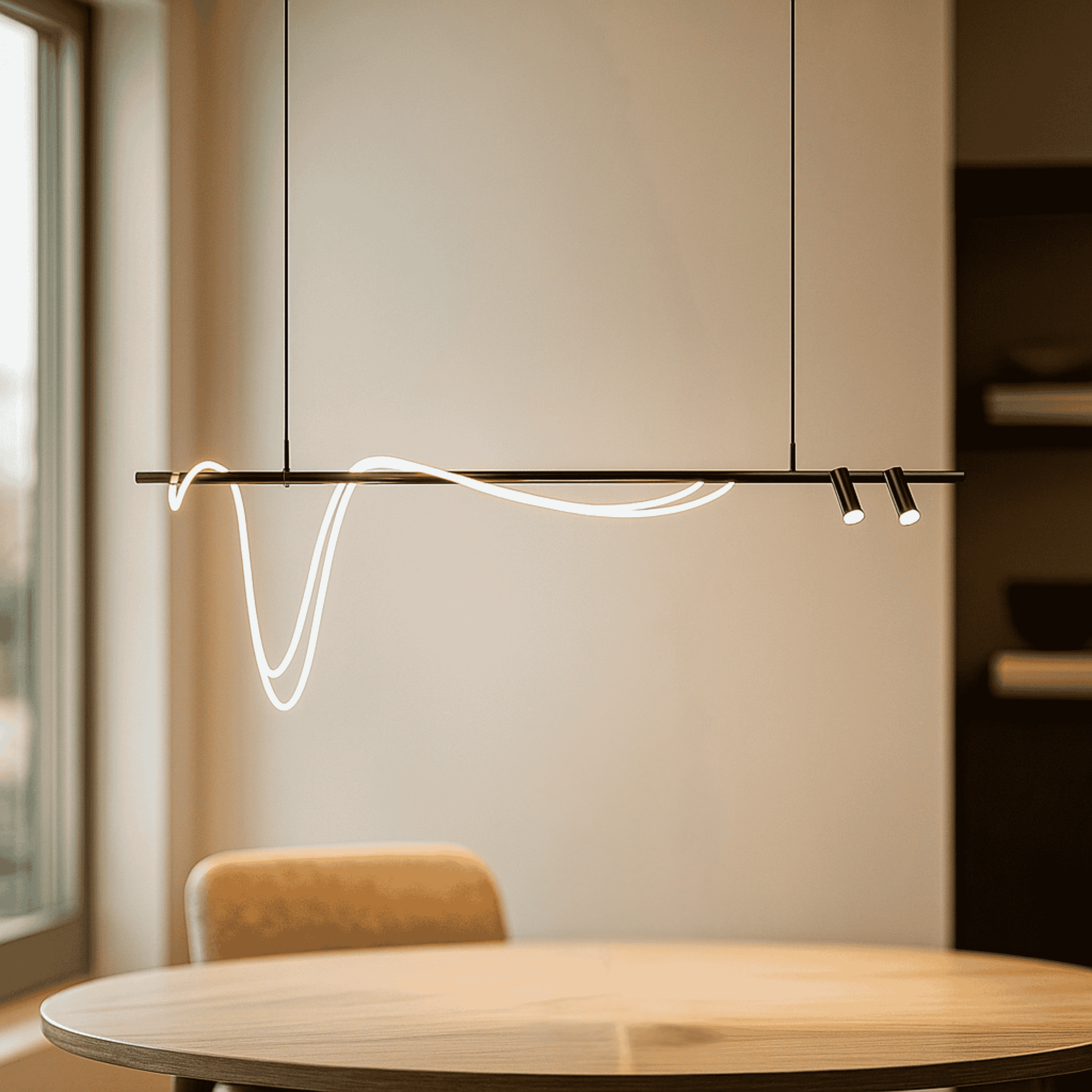 Linne Dimmable Linear LED Suspension Pendant Light, Medium, Ceiling Fixtures