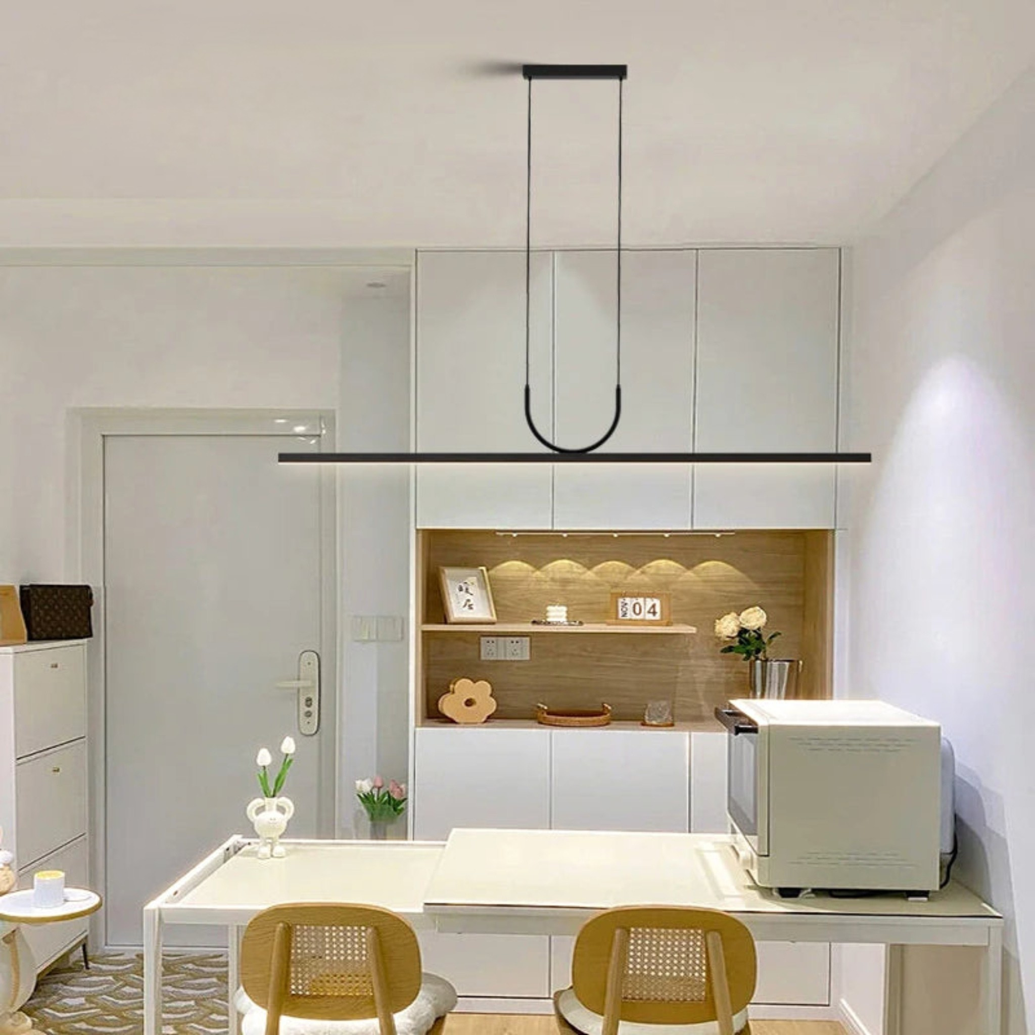 Linné Black Linear LED Pendant Light by Skonne, Ceiling Fixtures, Minimalist