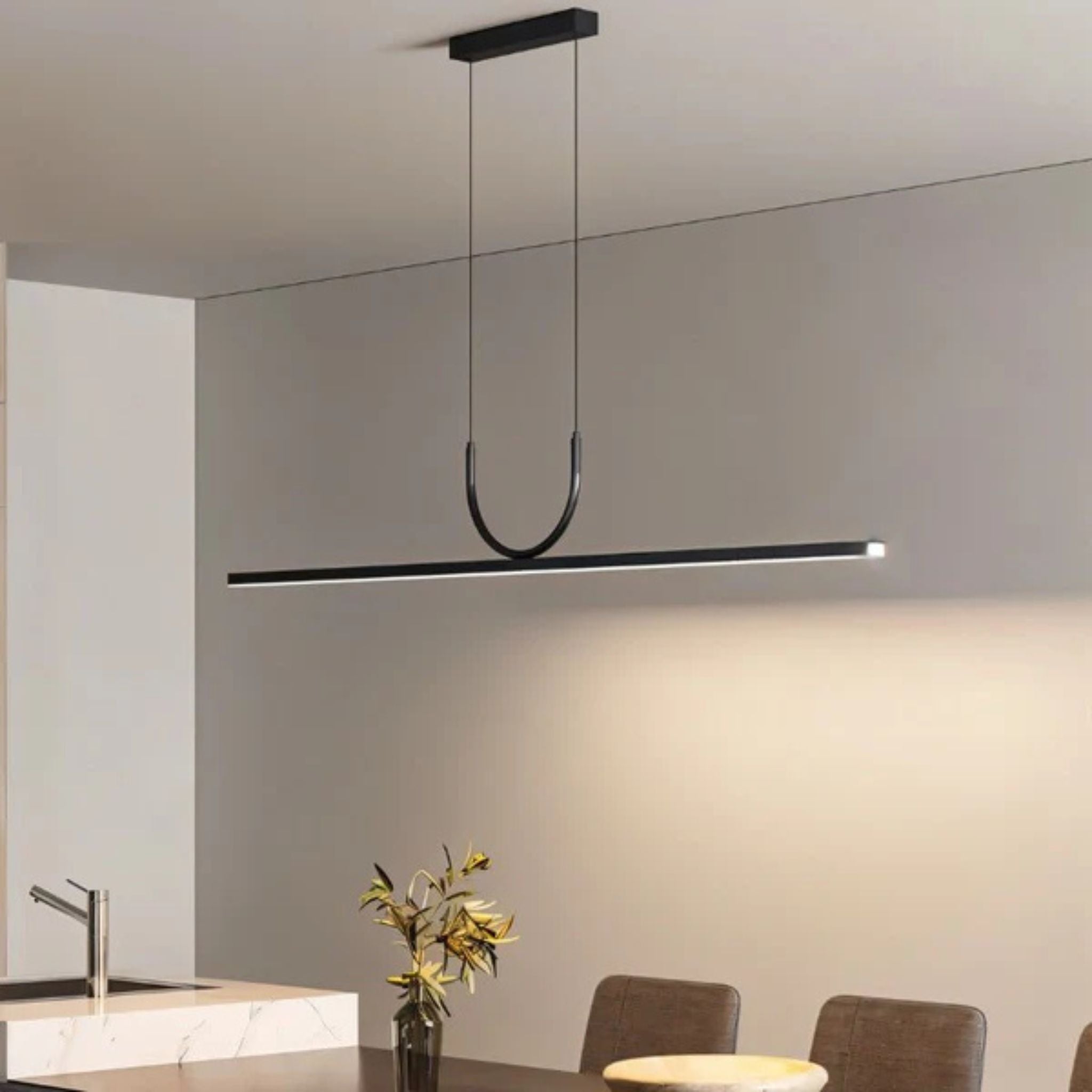 Linné Black Linear LED Pendant Light by Skonne, Ceiling Fixtures, Minimalist