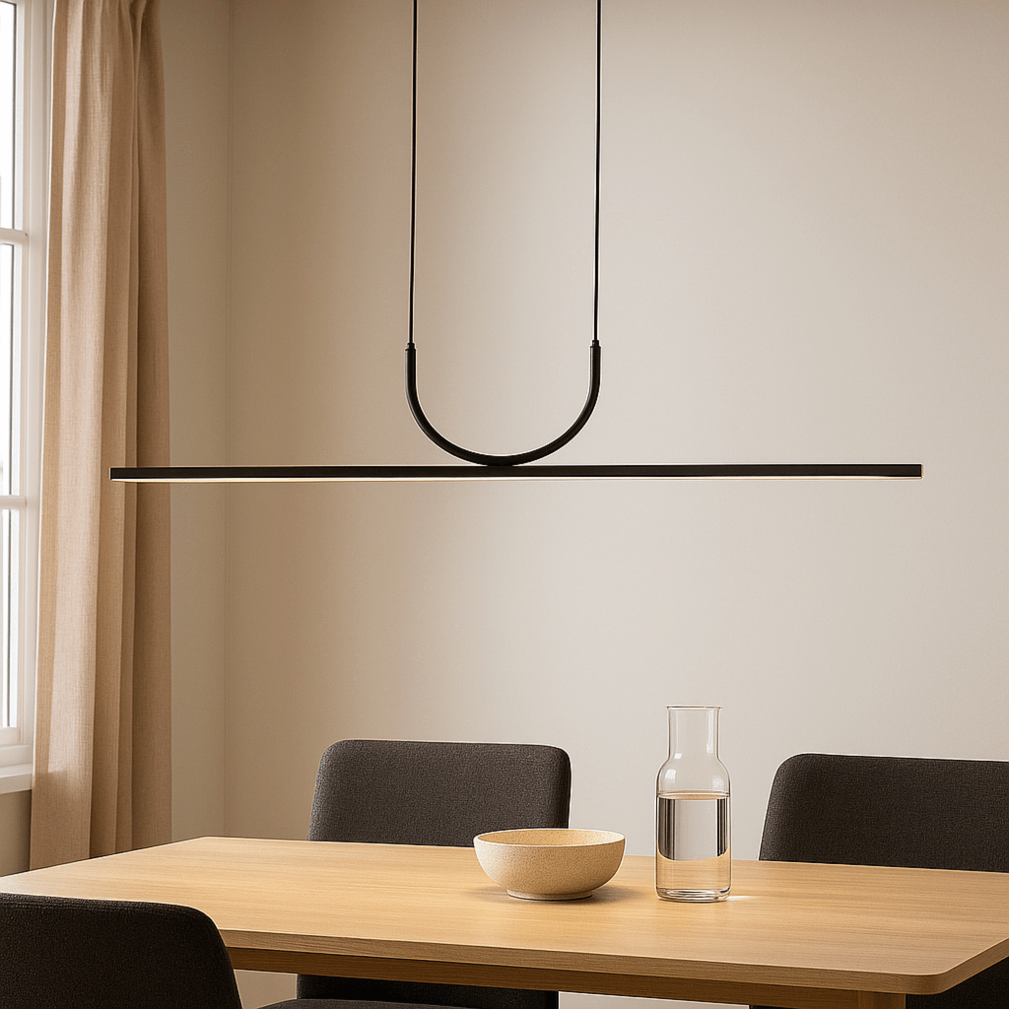 Linné Black Linear LED Pendant Light by Skonne, Small / Cool White, Ceiling Fixtures, Minimalist