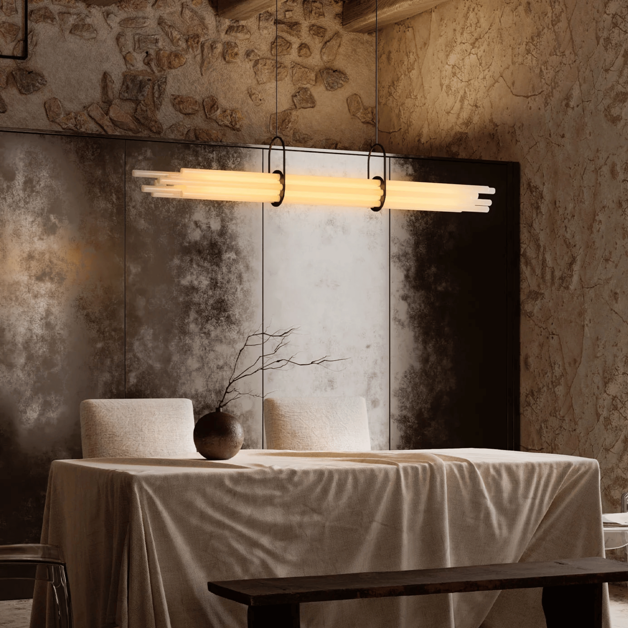 Linne Linear Pendant Light — Nordic Aluminum LED, Ceiling Fixtures, Modern