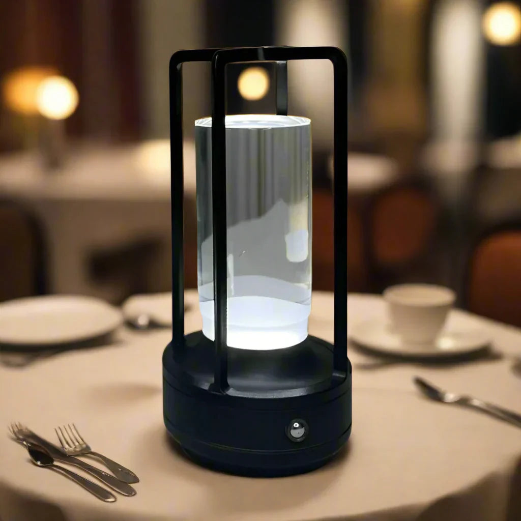 Lysa Cordless Table Lamp — USB Rechargeable LED, Black, Lamps, Dimmable