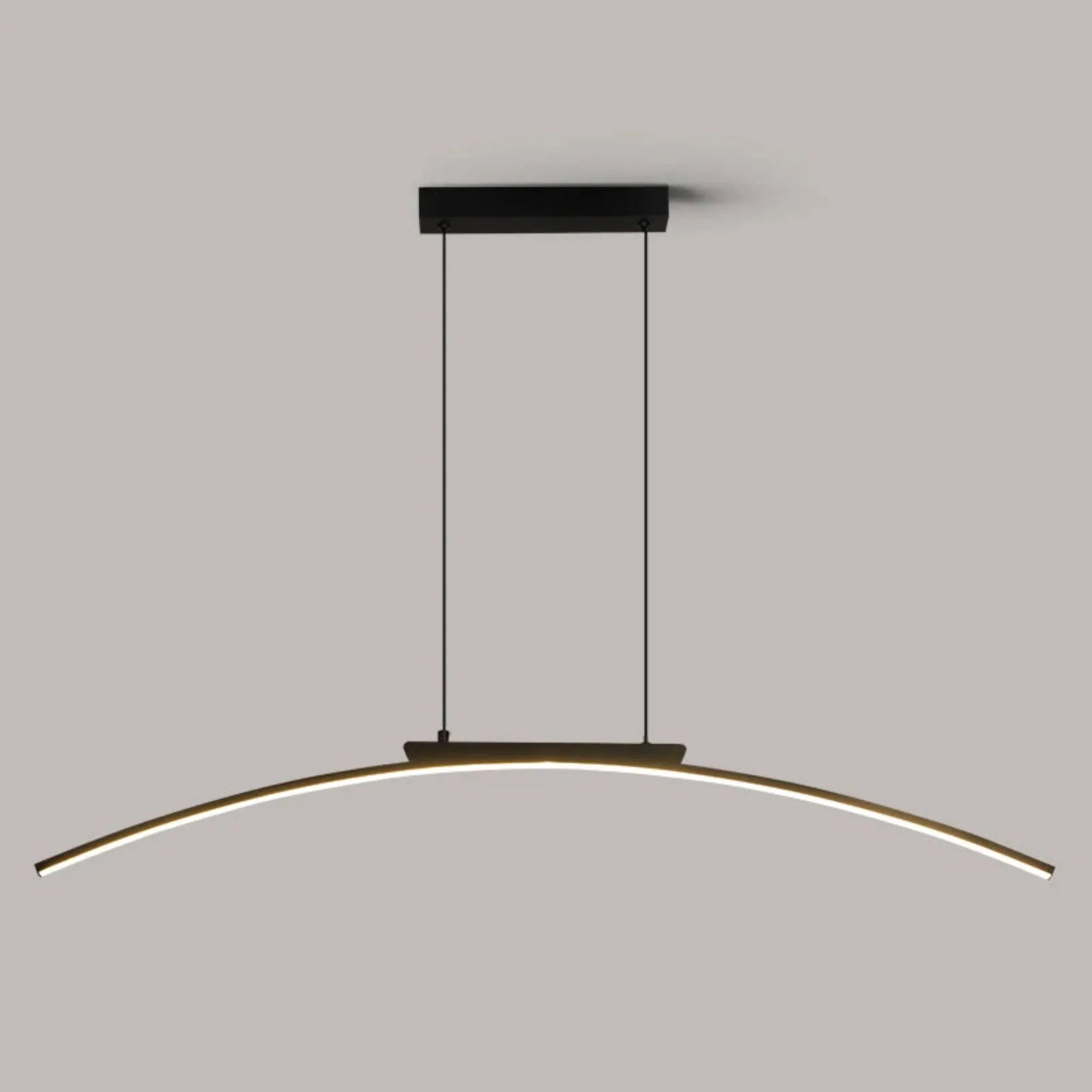 Curved Arc LED Chandelier – Nordic Pendant Lights, Ceiling Light Fixtures, Lysbu in Black