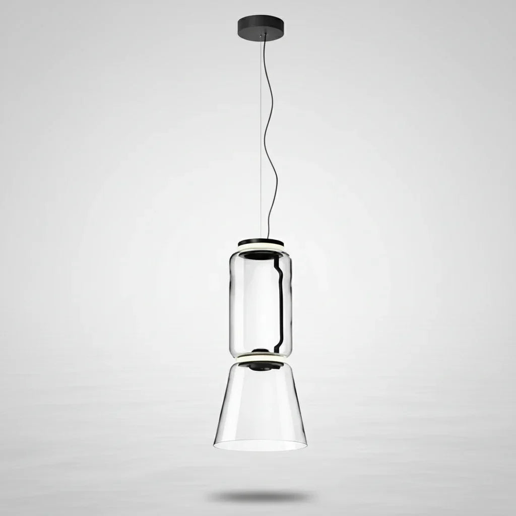 Lyskap Sculptural Glass Pendant Light Nordic, Ceiling Fixtures, Hand-Blown