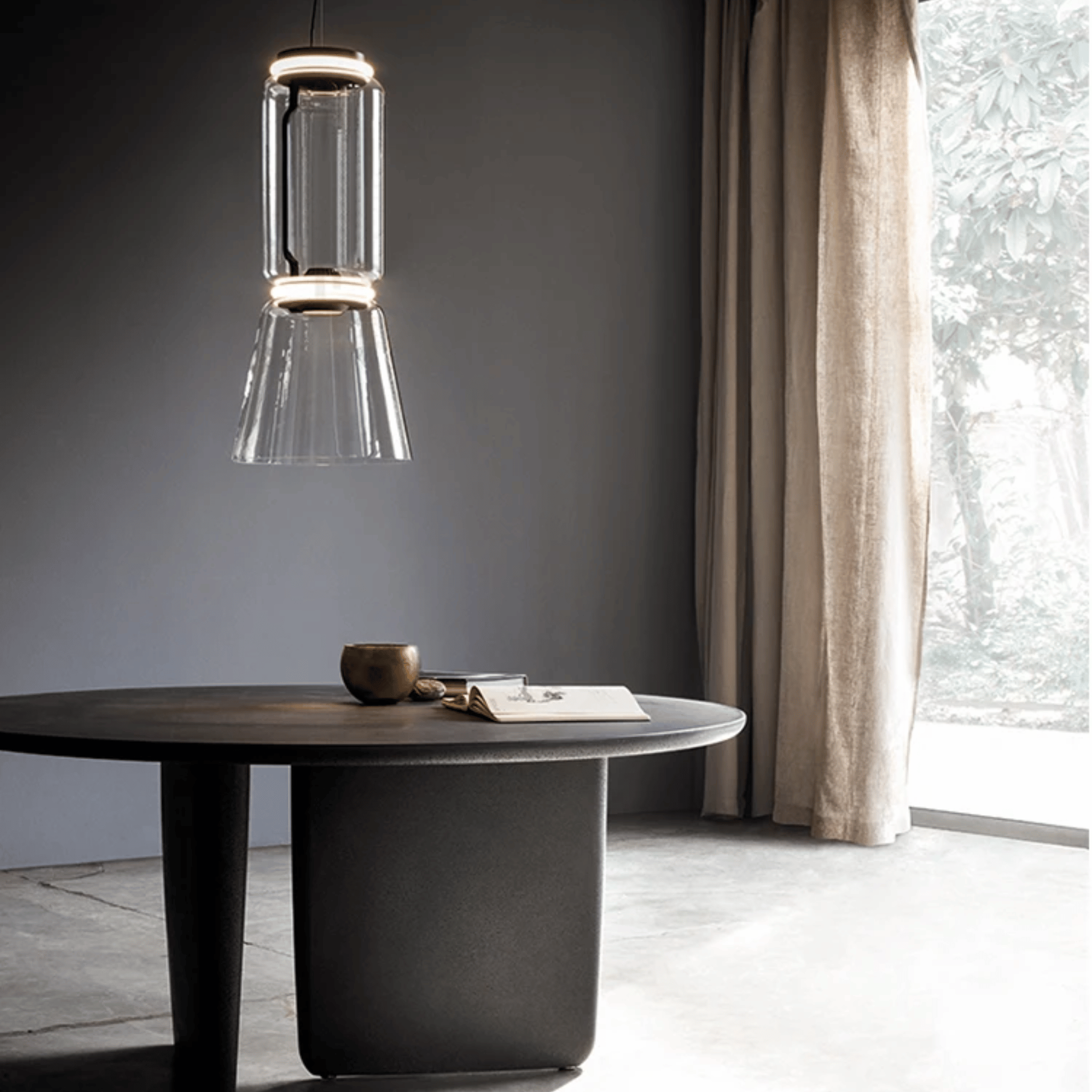 Lyskap Sculptural Glass Pendant Light Nordic, Small Lamp, Ceiling Fixtures, Hand-Blown
