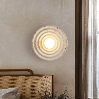 Lysring Circular LED Wall Light for Bedroom Decor, Fixtures, Wabi-Sabi Style