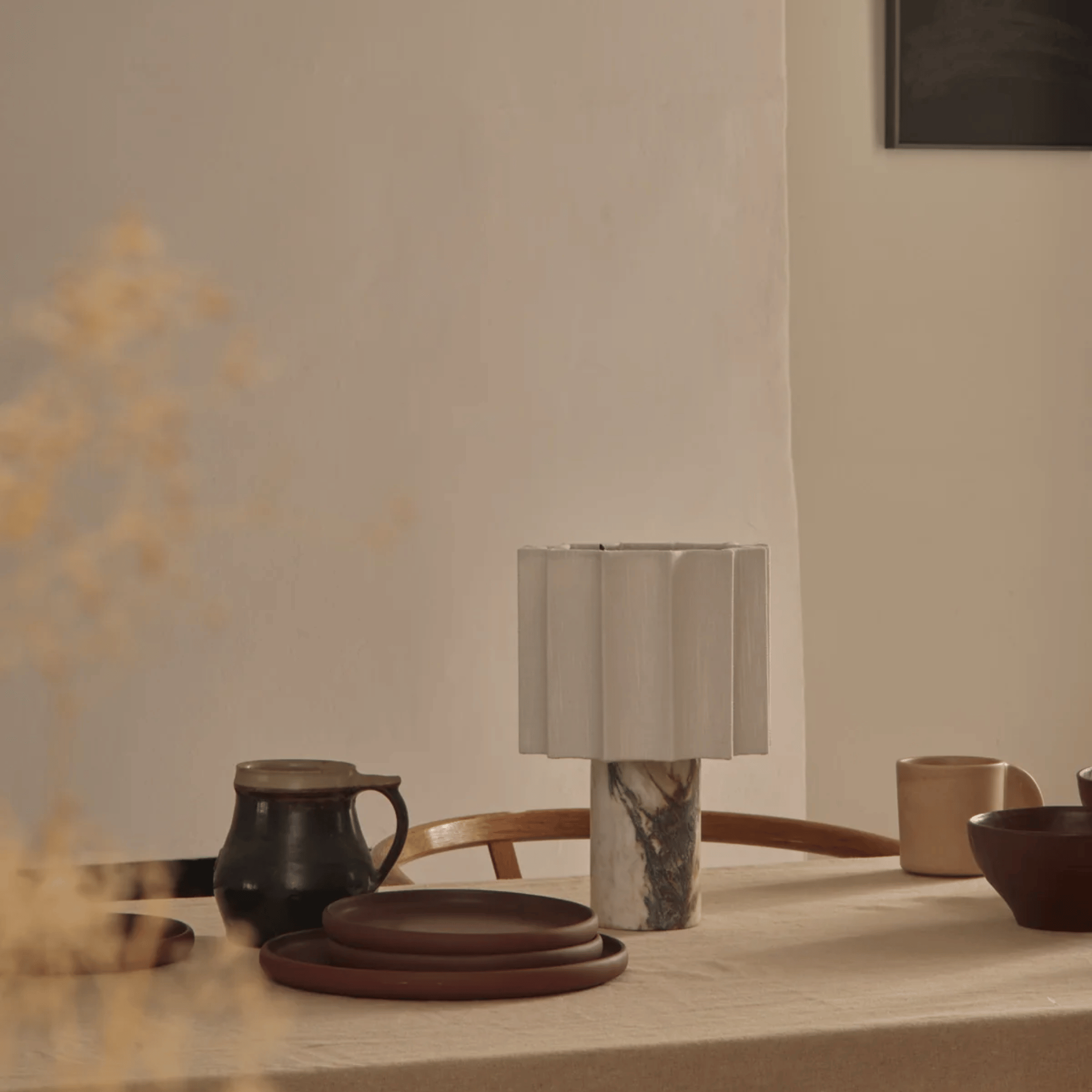 Lyssten Nordic Marble Table Lamp with USB Charging, Lamps, Dimmable Touch