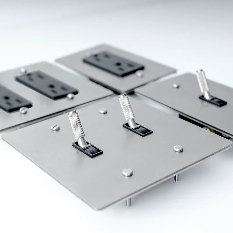 Luxury Silver Brass Toggle Switch Panel UL Listed, Single-Pole Switches, Lysvakt Certified