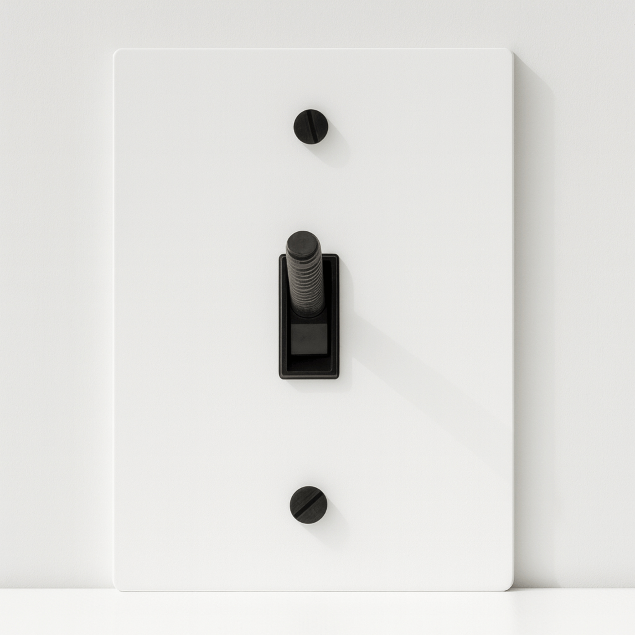 Designer White Brass Toggle Switch Panel by Skonne, 1TOGGLE, Single-Pole Switches, Lysvakt UL Certified