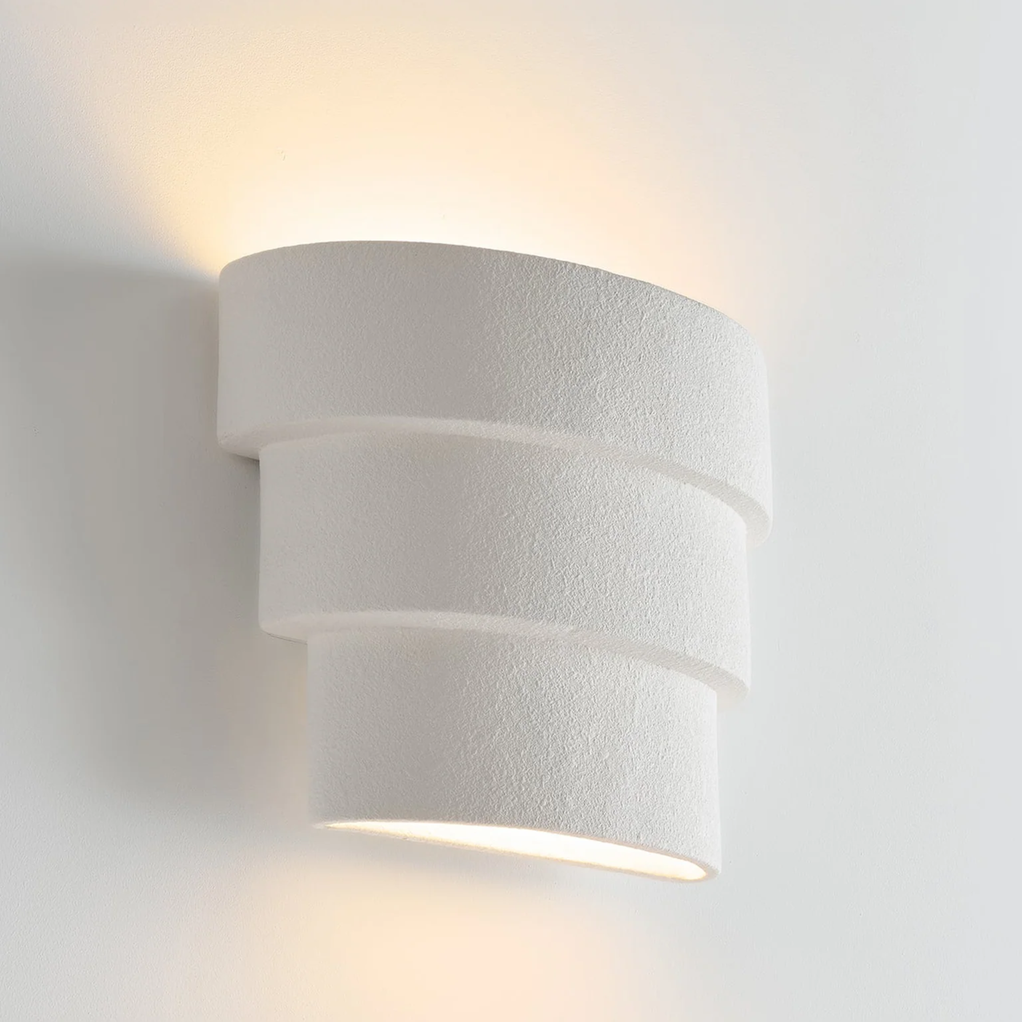 Lysvei Minimalist Gypsum Wall Sconce Light Fixture, Fixtures, Hand-Finished