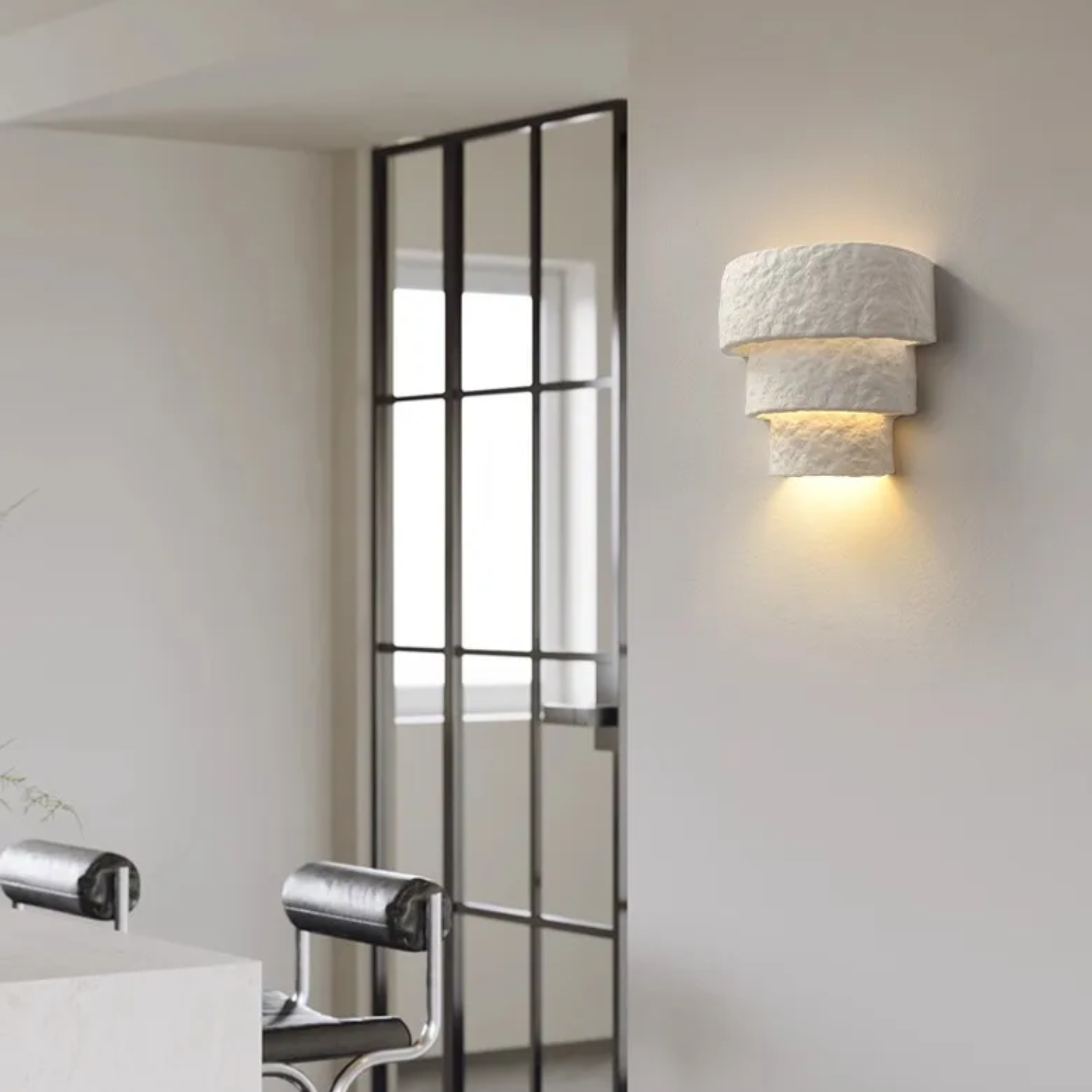Lysvei Minimalist Gypsum Wall Sconce Light Fixture, Fixtures, Hand-Finished