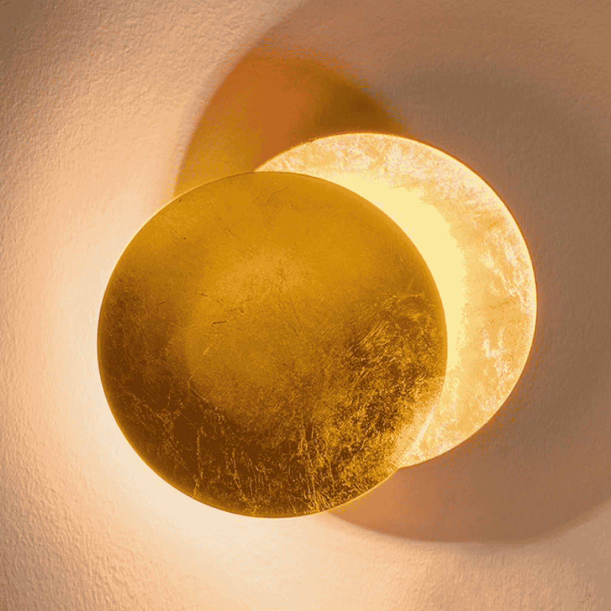 Måneglo LED Round Wall Sconce Modern Nordic Design, Gold / DIA20cm, Light Fixtures, Warm Ambiance