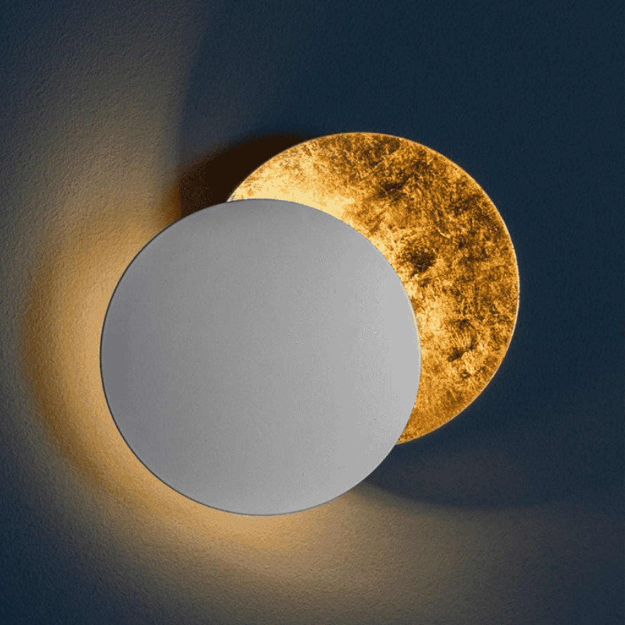 Måneglo LED Round Wall Sconce Modern Nordic Design, White & Gold / DIA20cm, Light Fixtures, Warm Ambiance