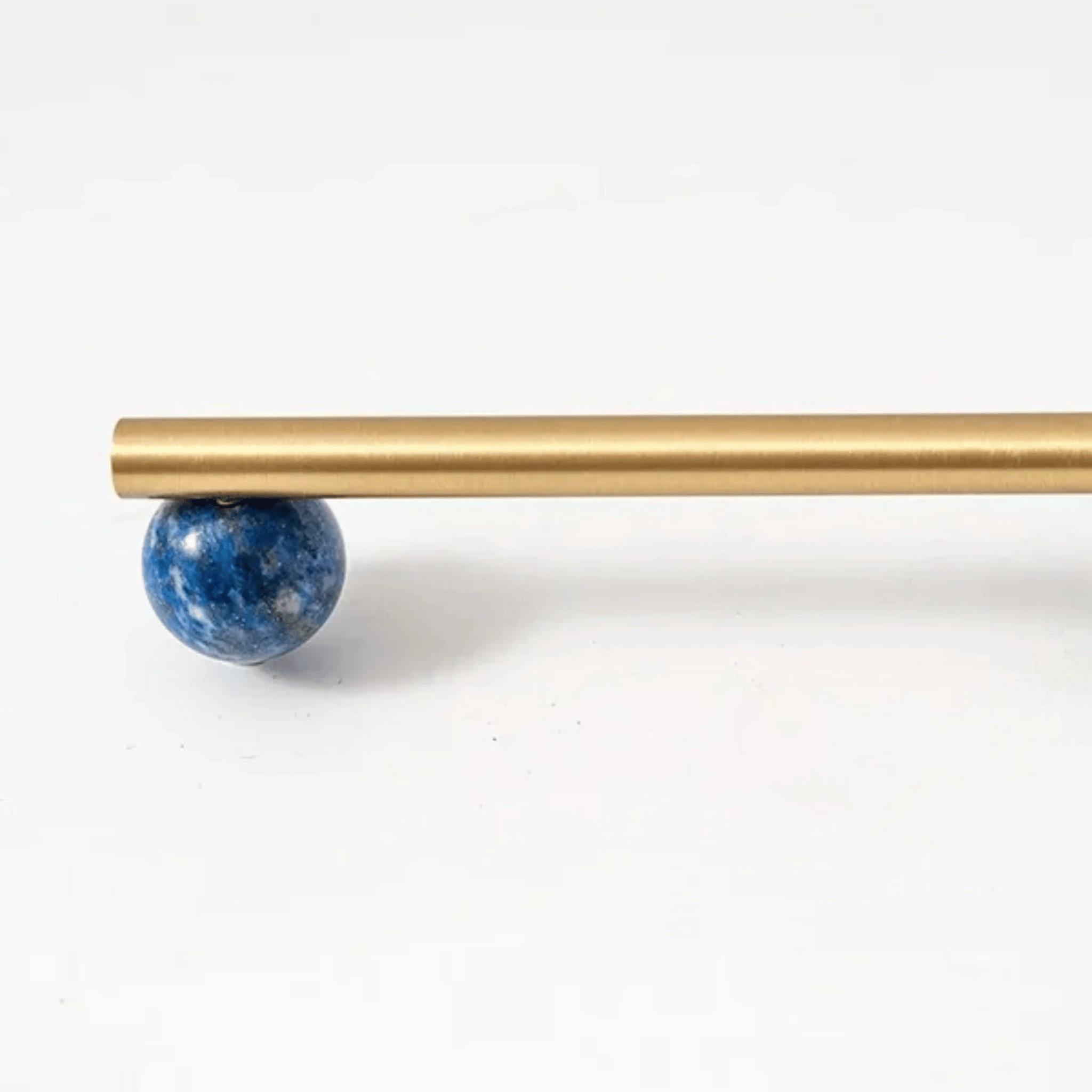 Nordic Marble Brass Drawer Pull Handle for Cabinets, Blue / L3.7’’ (9.6cm), Cabinet Knobs & Handles, Marva Satin