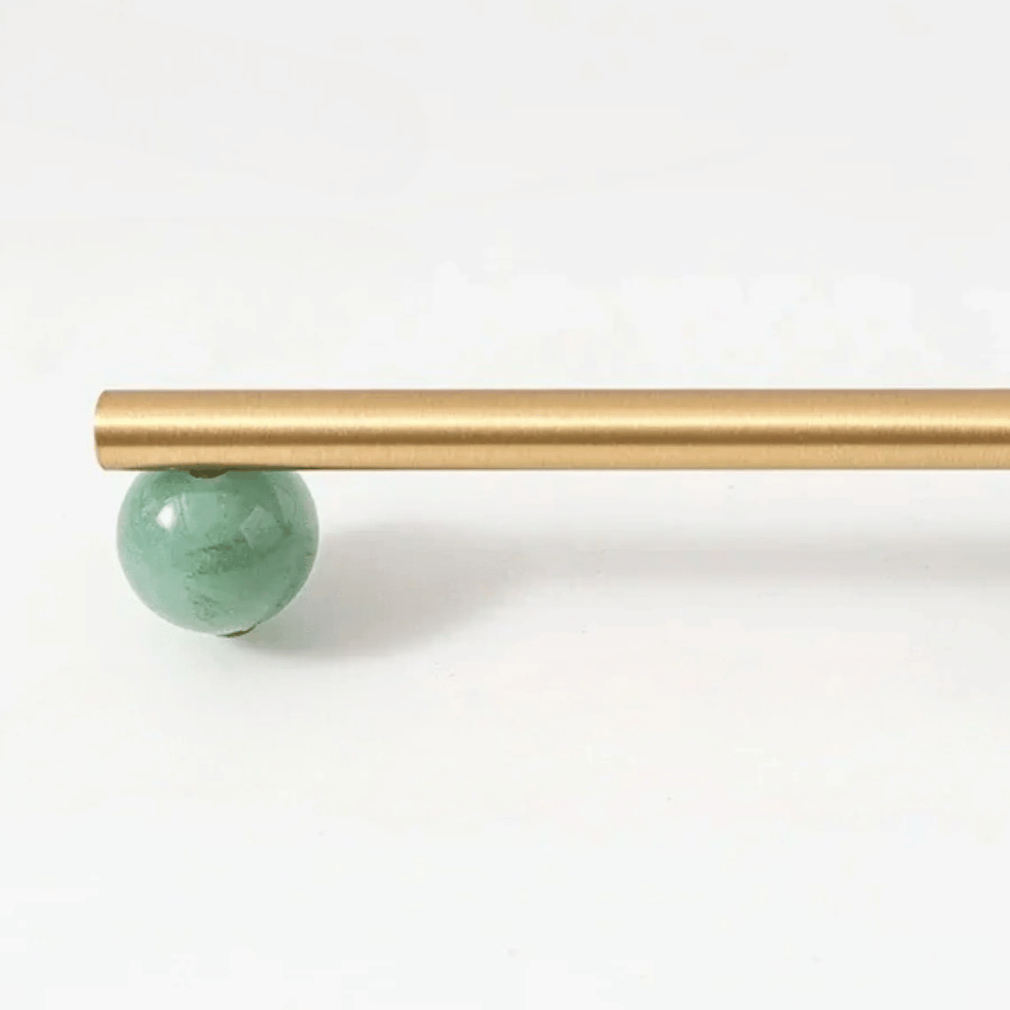 Nordic Marble Brass Drawer Pull Handle for Cabinets, Green / L3.7’’ (9.6cm), Cabinet Knobs & Handles, Marva Satin
