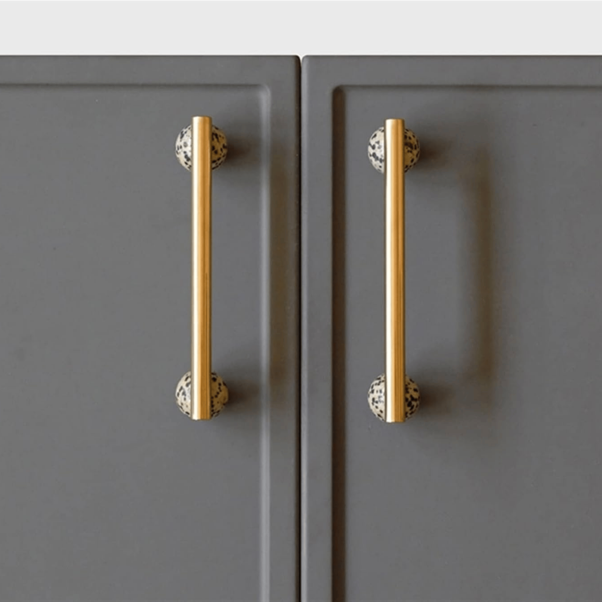 Nordic Marble Brass Drawer Pull Handle for Cabinets, Cabinet Knobs & Handles, Marva Satin