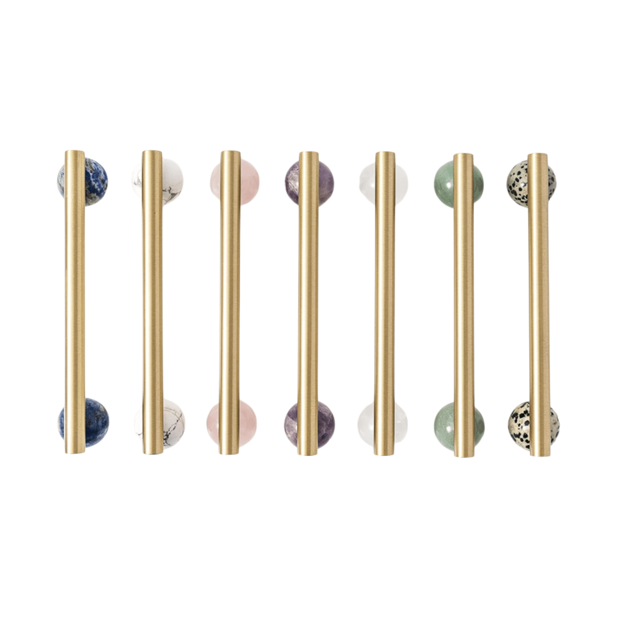 Nordic Marble Brass Drawer Pull Handle for Cabinets, Cabinet Knobs & Handles, Marva Satin