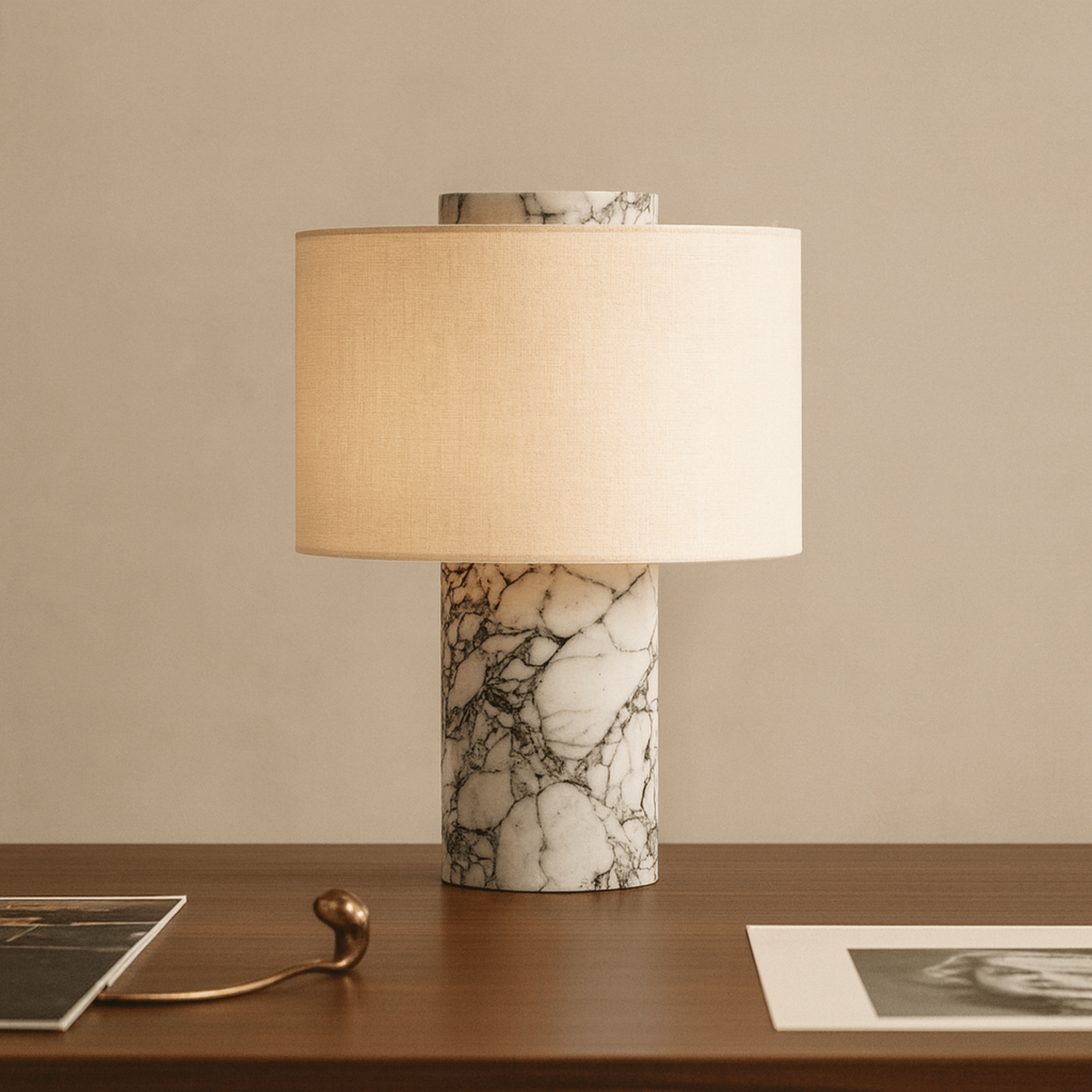 Marvei Marble Table Lamp — Art Deco Touch Control, Lamps,