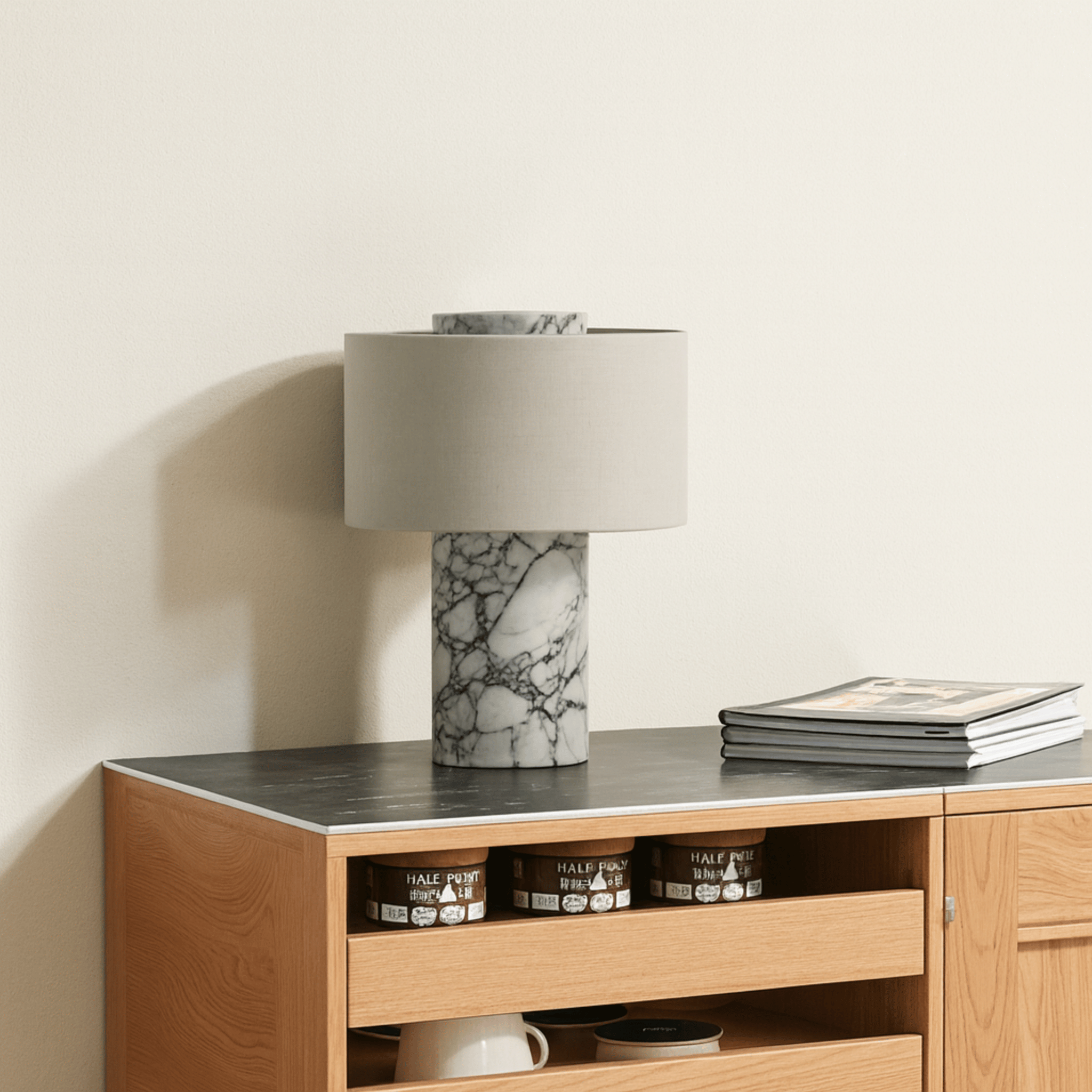 Marvei Marble Table Lamp — Art Deco Touch Control, Lamps,