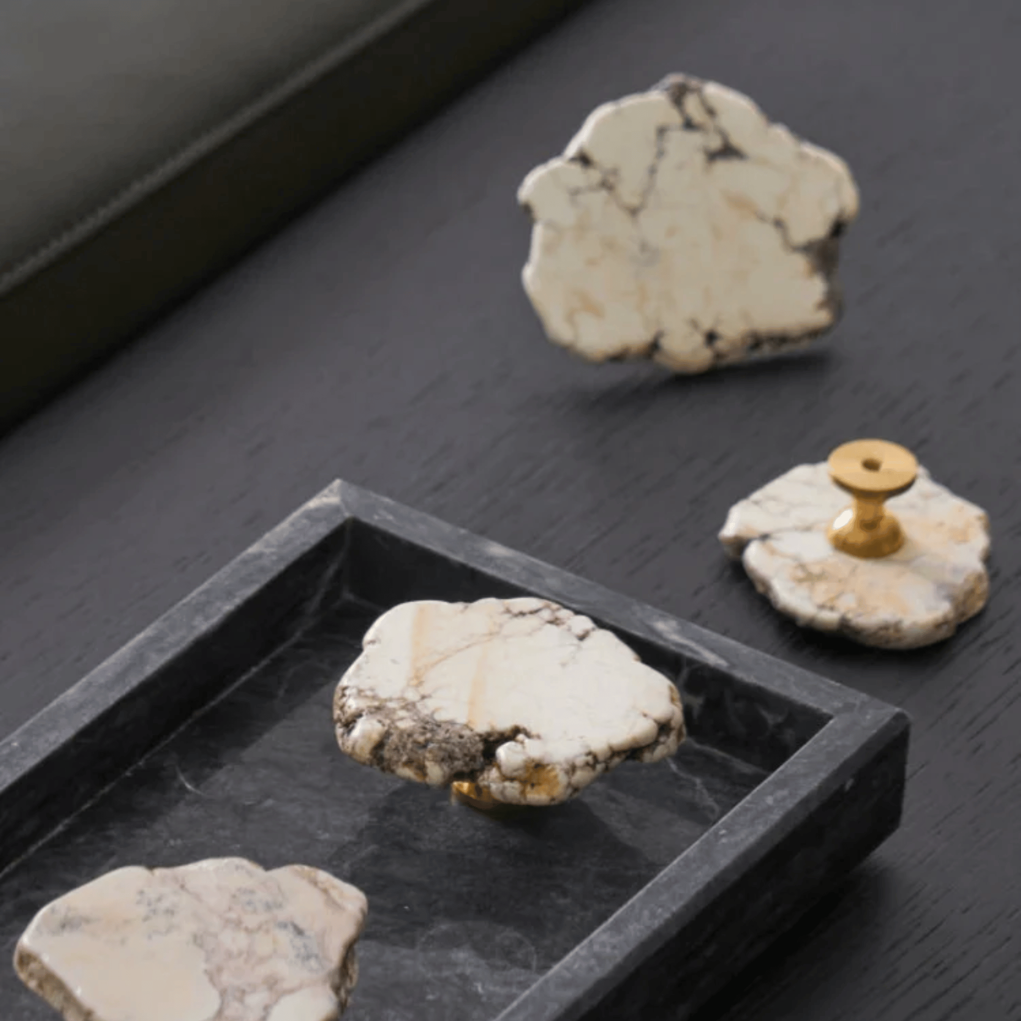 Marble Brass Cabinet Knob — Handcrafted Home Hardware, Knobs & Handles, Marvei Natural Drawer Pull Handle