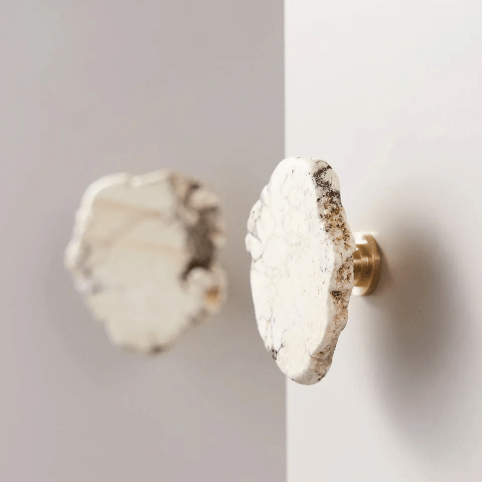 Marble Brass Cabinet Knob — Handcrafted Home Hardware, Knobs & Handles, Marvei Natural Drawer Pull Handle