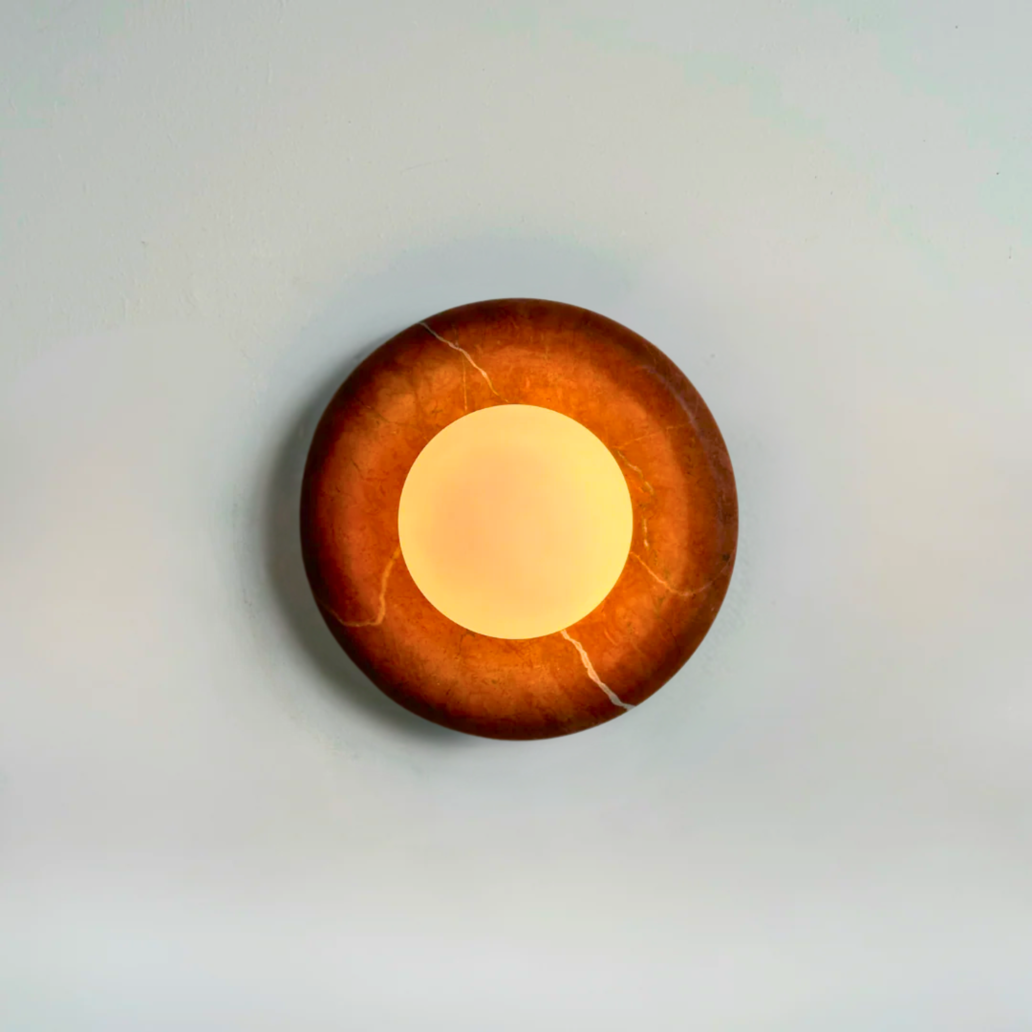 Red Natural Marble Wall Sconce Luxury Bedroom Light, Fixtures, Marvei Modern