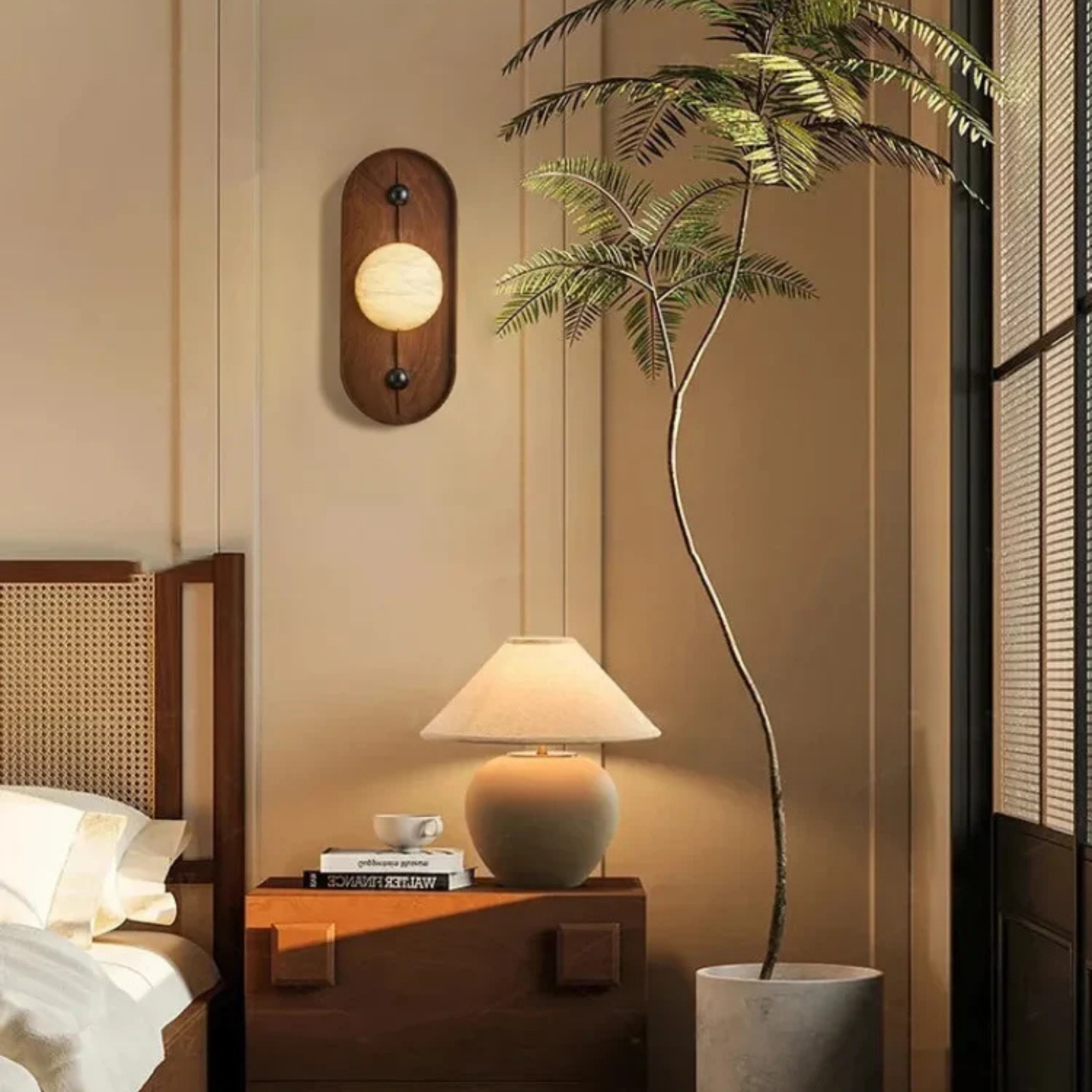 Natural Marble Wall Lamp with Built-In LED Light, Fixtures, Marveld Minimalist Sconce