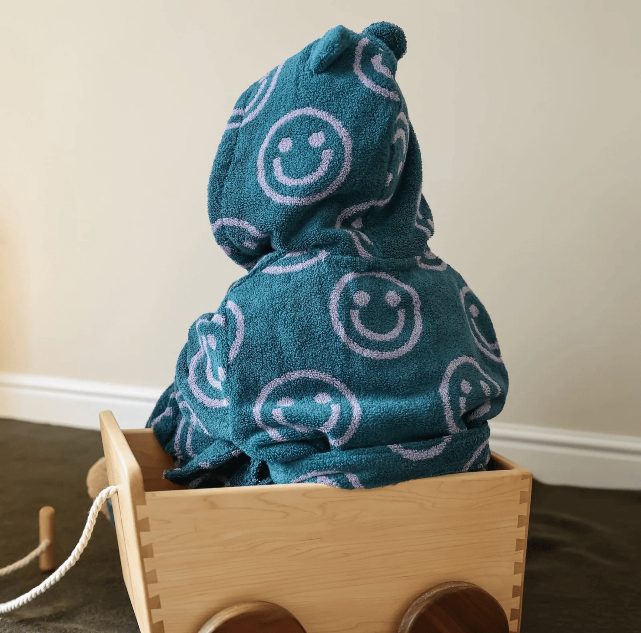 Soft Kids Hooded Smiley Cotton Bathrobe by Skonne, Robes, Mysa Design