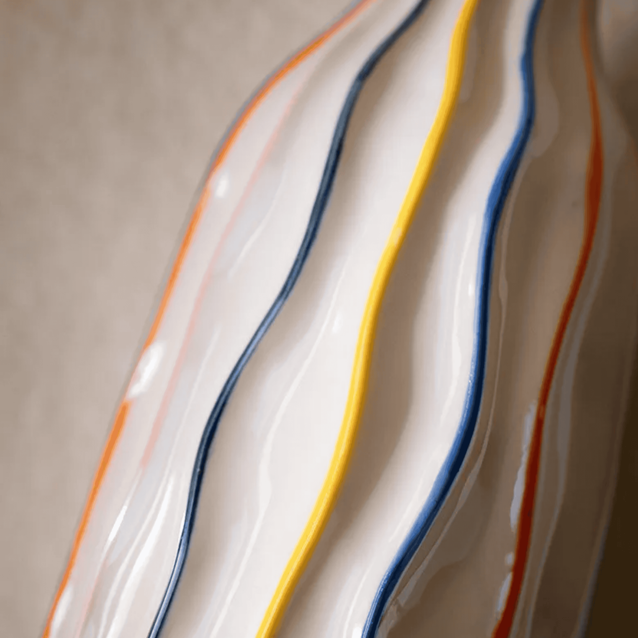 Randal Colorful Ceramic Vase — Nordic Stripe Design, Vases, Multicolor Striped Decor