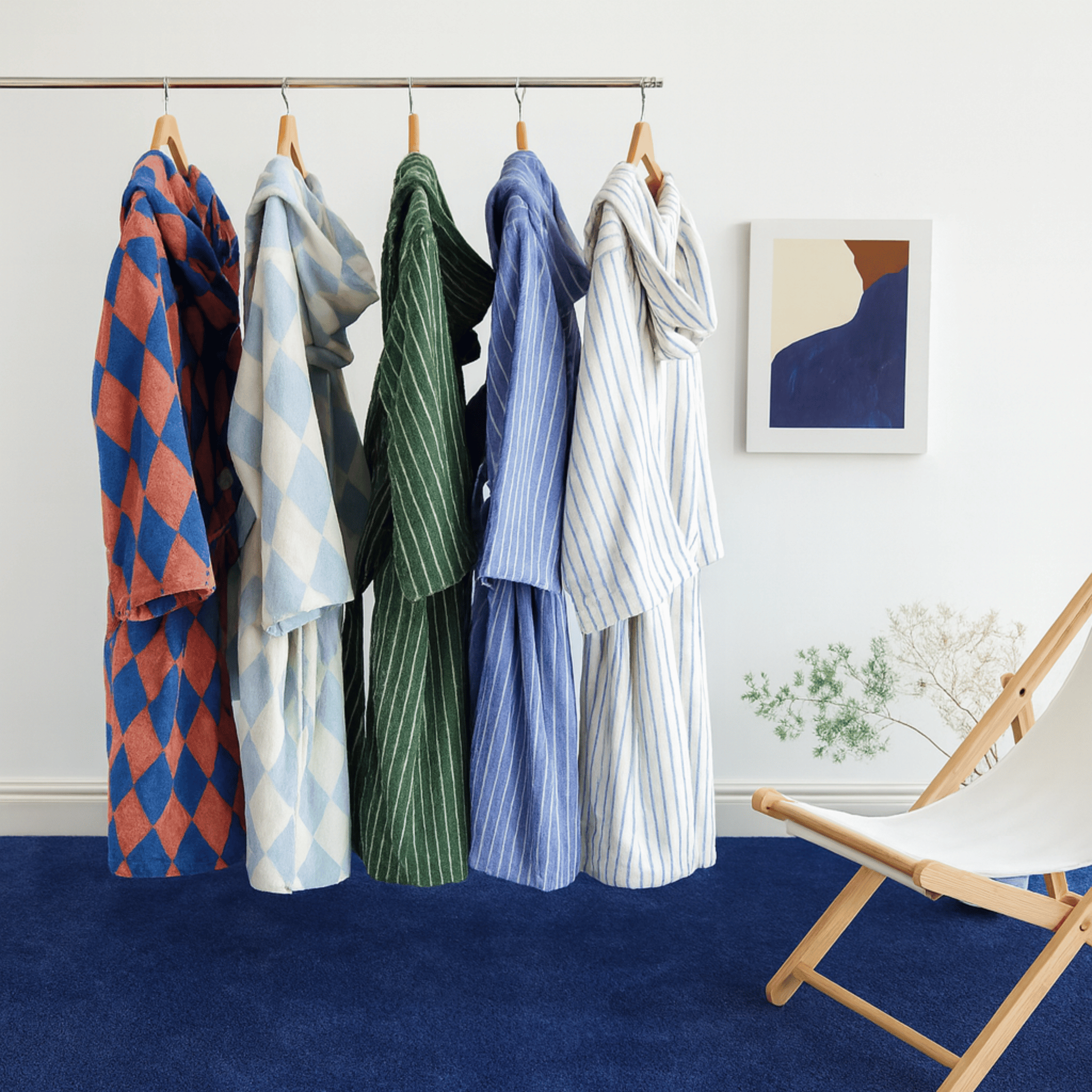 Randvik Stripe Organic Cotton Bathrobe Spa Feel, Robes, 100% Jacquard