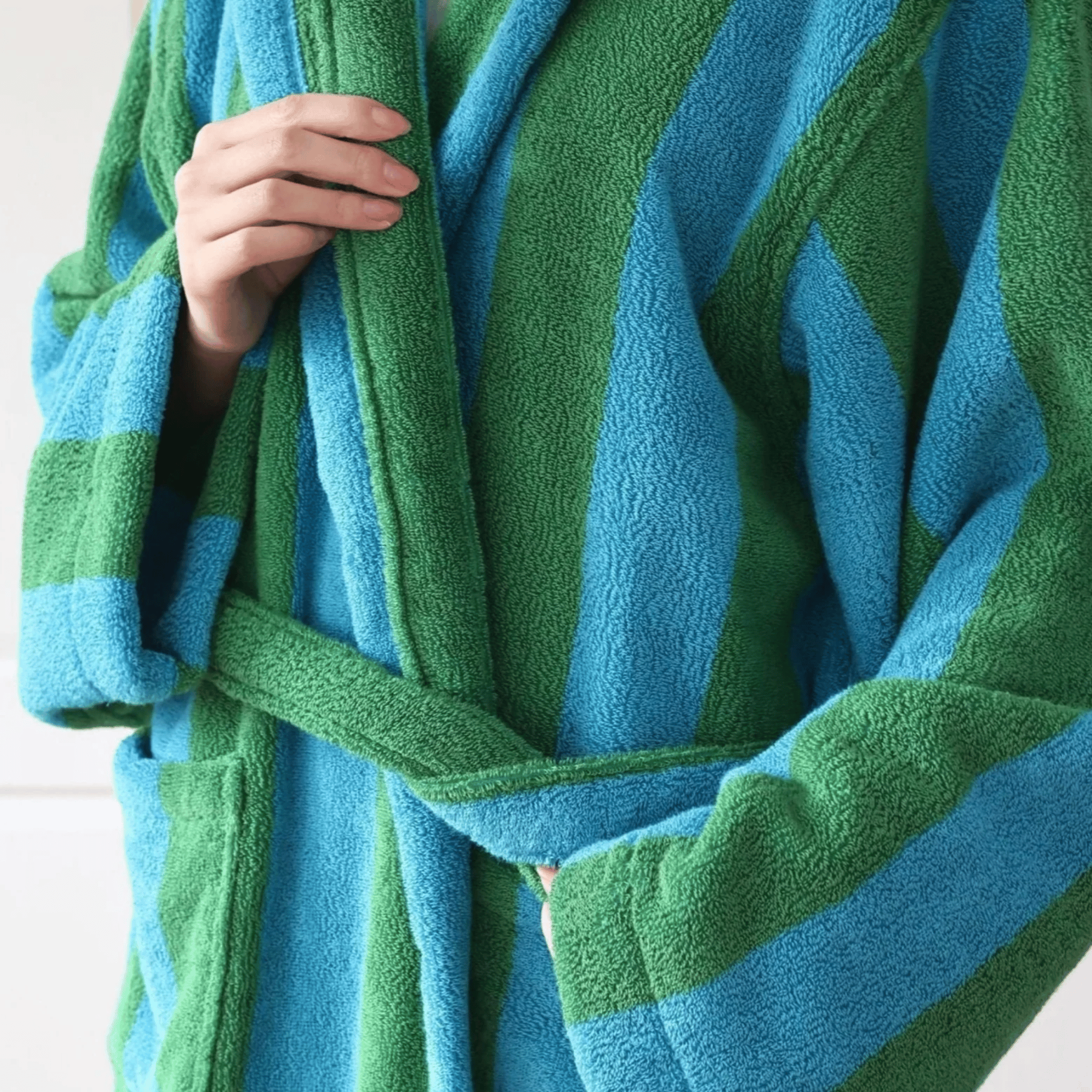 Randvik Stripe Organic Cotton Bathrobe Spa Feel, Robes, 100% Jacquard