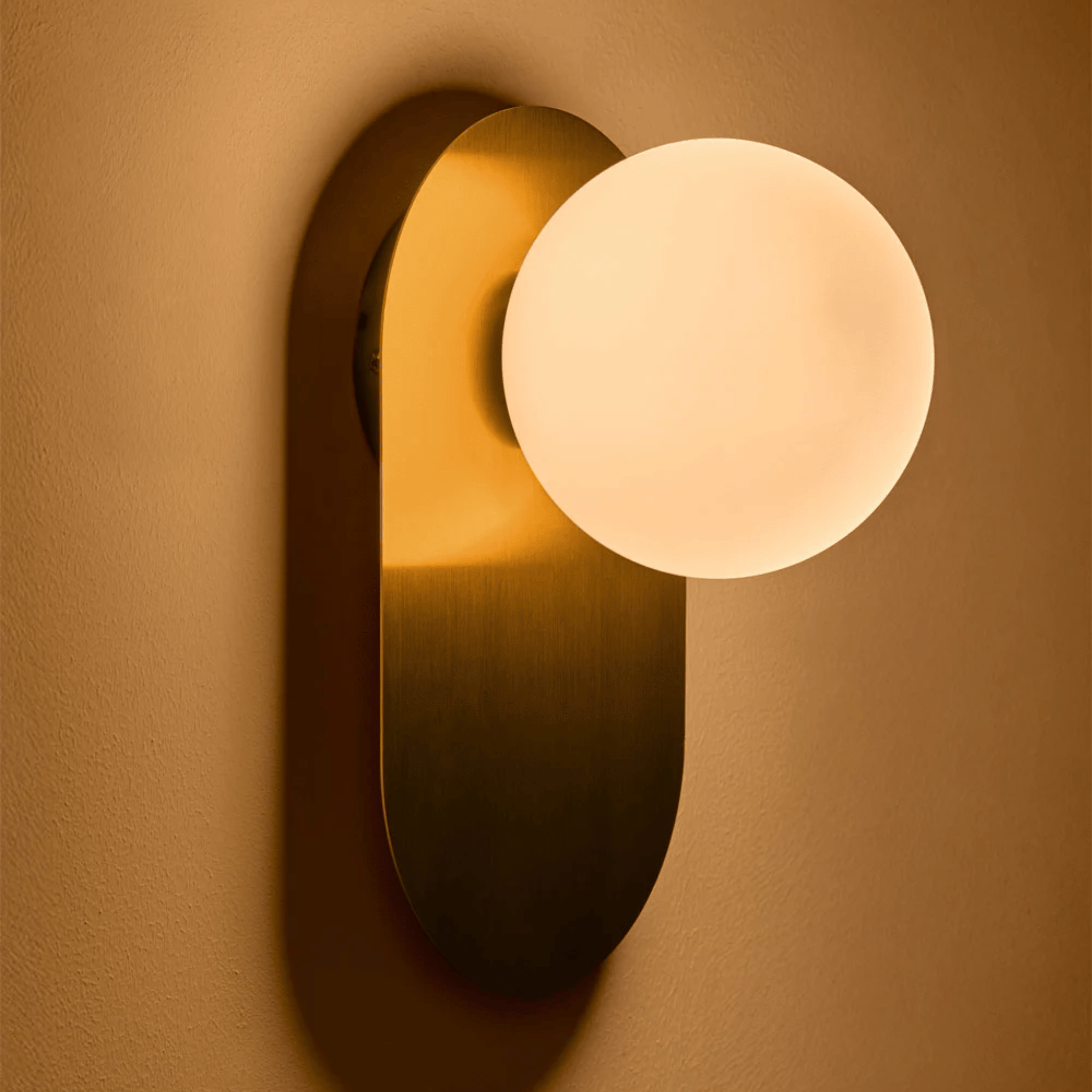 Ringa Frosted Glass LED Wall Sconce Black or Gold, Cool White, Light Fixtures, Modern