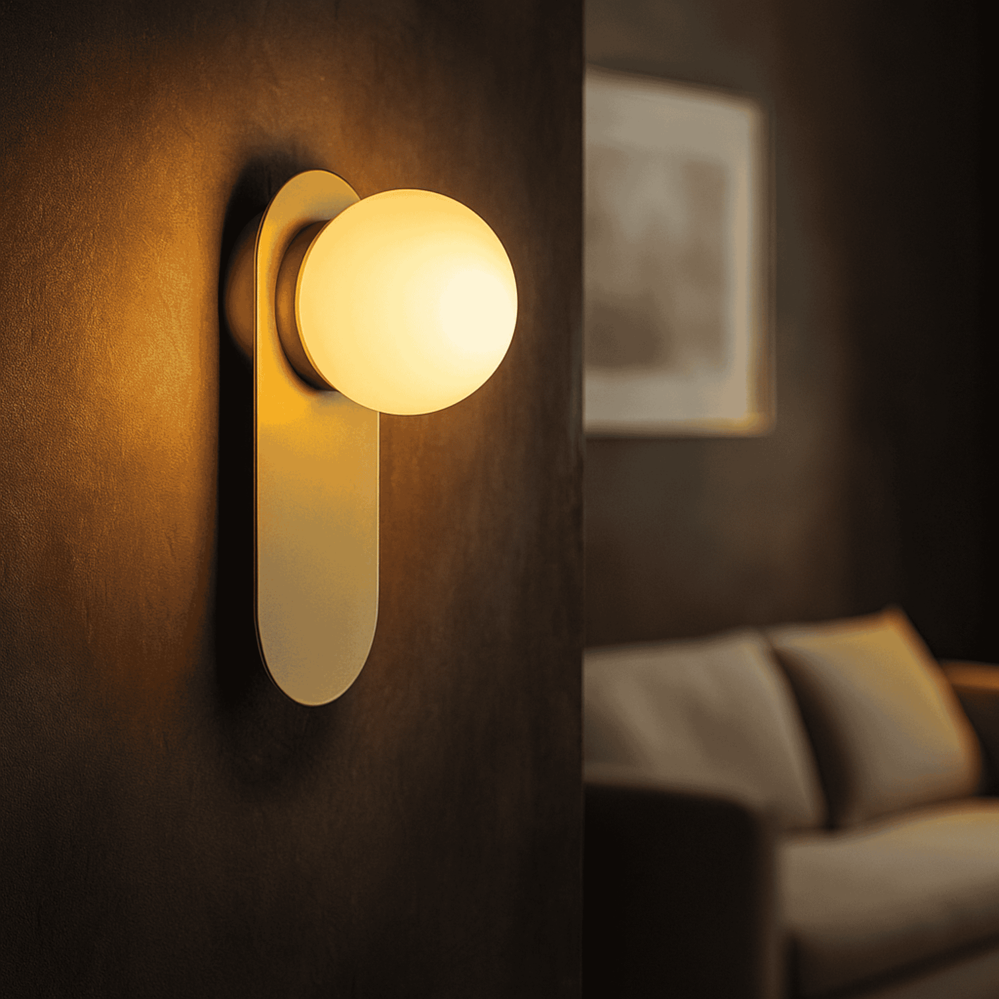 Ringa Frosted Glass LED Wall Sconce Black or Gold, Light Fixtures, Modern