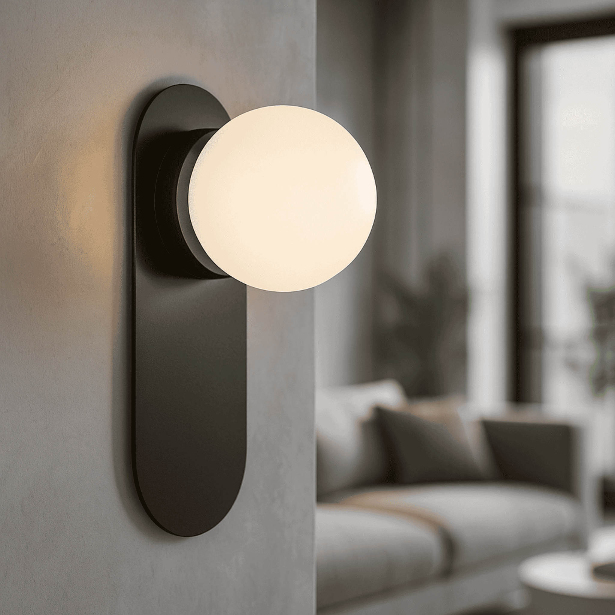 Ringa Frosted Glass LED Wall Sconce Black or Gold, Light Fixtures, Modern
