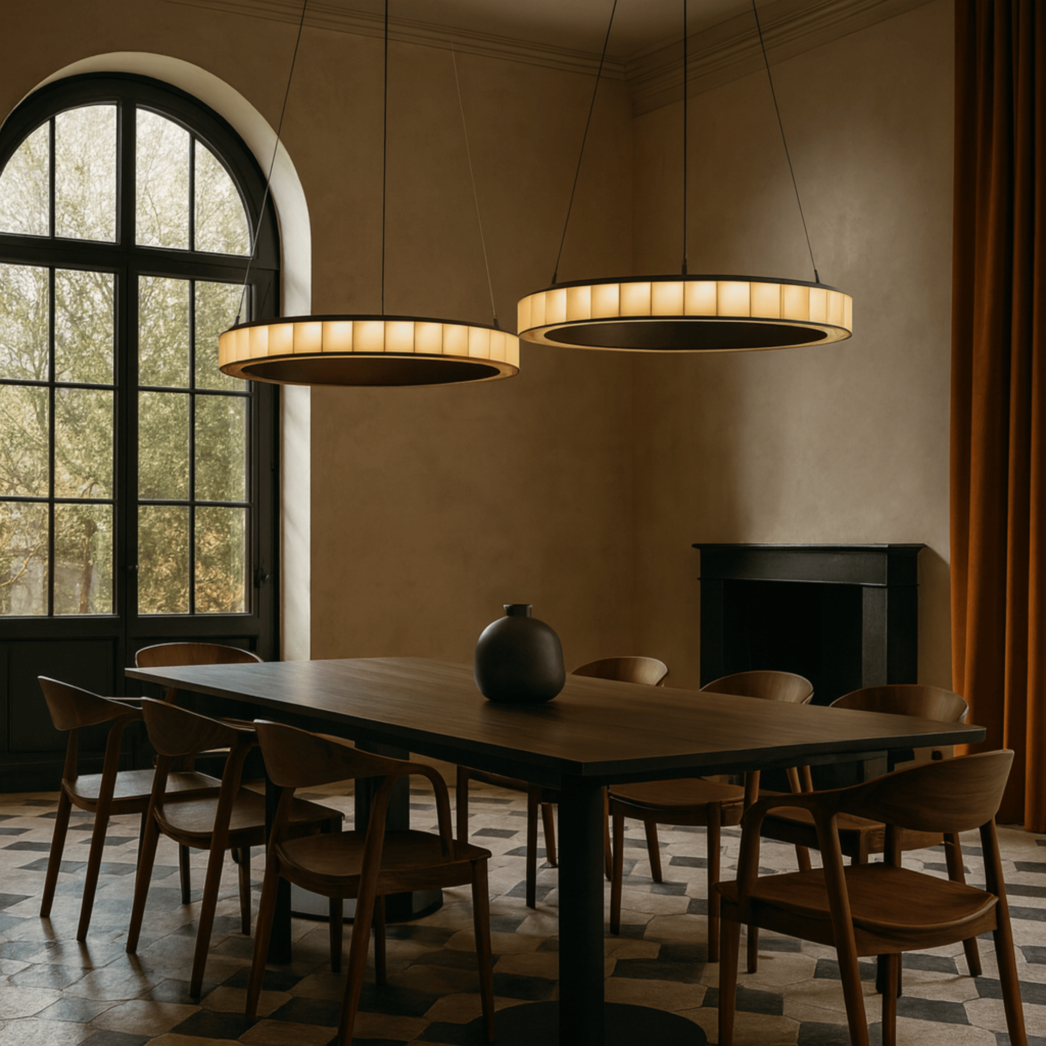 Ringmor Marble Halo Pendant Light — Nordic Design, 21.1’’ / Warm light, Ceiling Fixtures, Sculptural LED