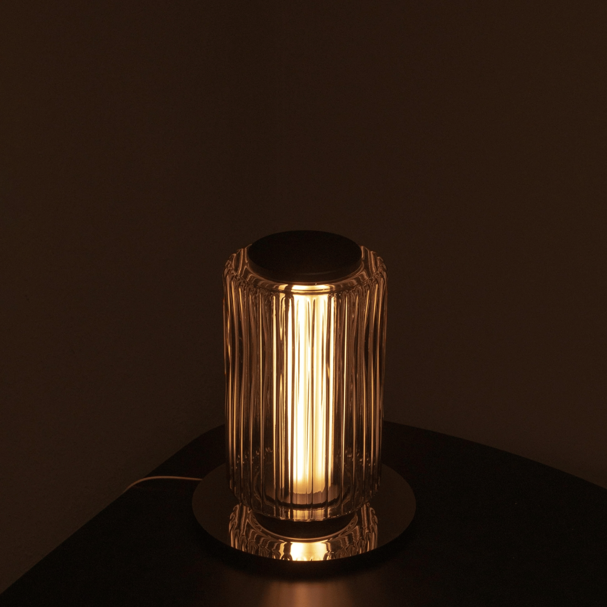 Rökva Smoked Glass Table Lamp — Nordic Ambient Light, Lamps, Sculptural