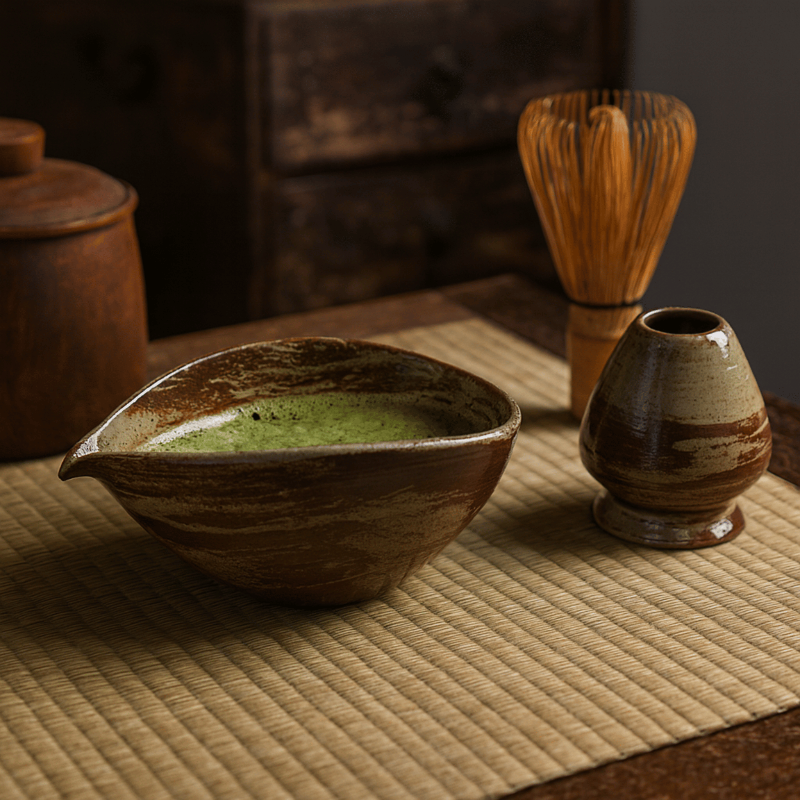 Japanese Matcha Tea Ceremony Set with Ceramic Bowl, Sets, Rovik 4-Piece