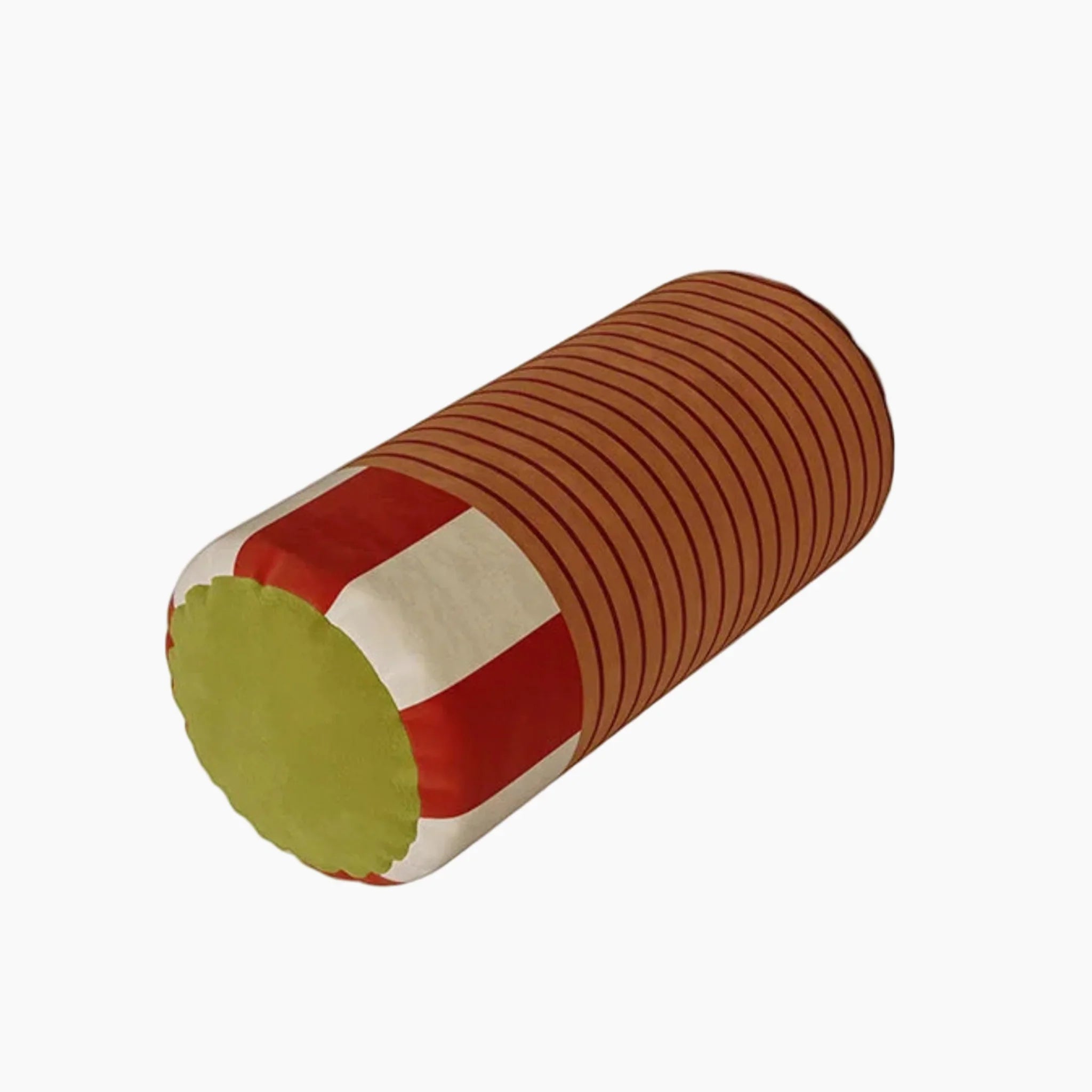 Soft Velvet Neck Roll Bolster Pillow Washable Cover, Olive Navy, Throw Pillows, Rulla Jacquard