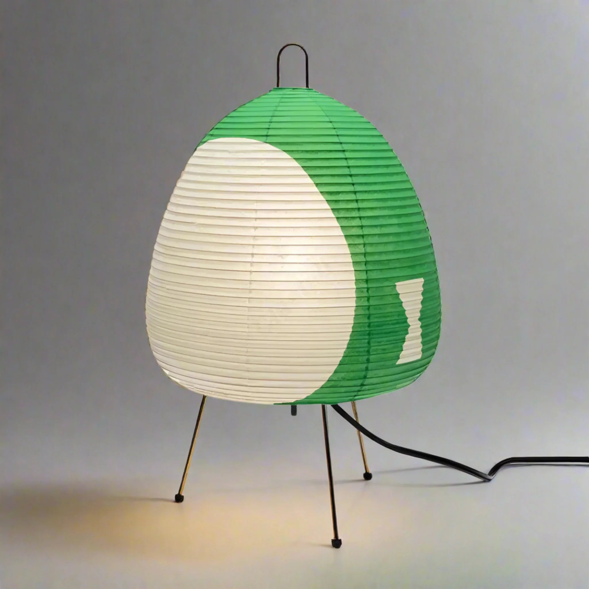 Shiro Rice Paper Lamp Minimalist Ambient LED Decor, Green, Table Lamps, Nordic