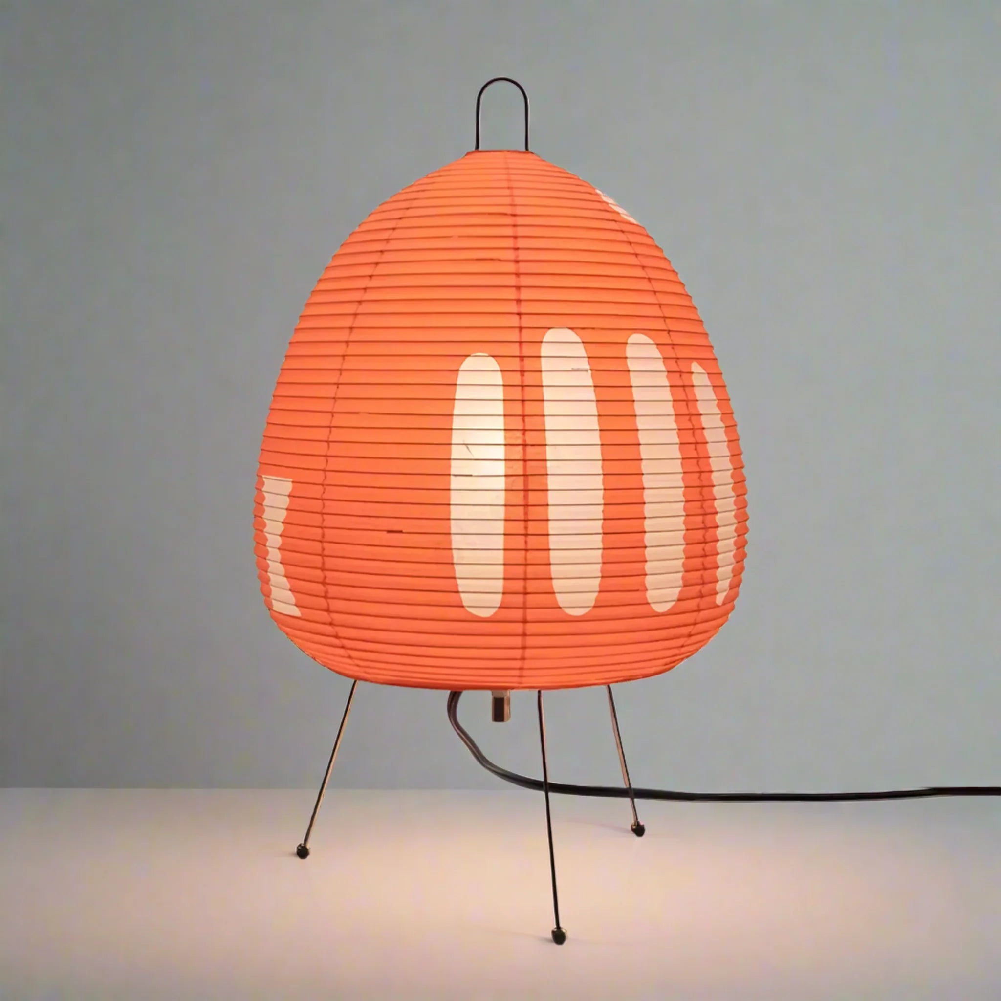 Shiro Rice Paper Lamp Minimalist Ambient LED Decor, Orange, Table Lamps, Nordic