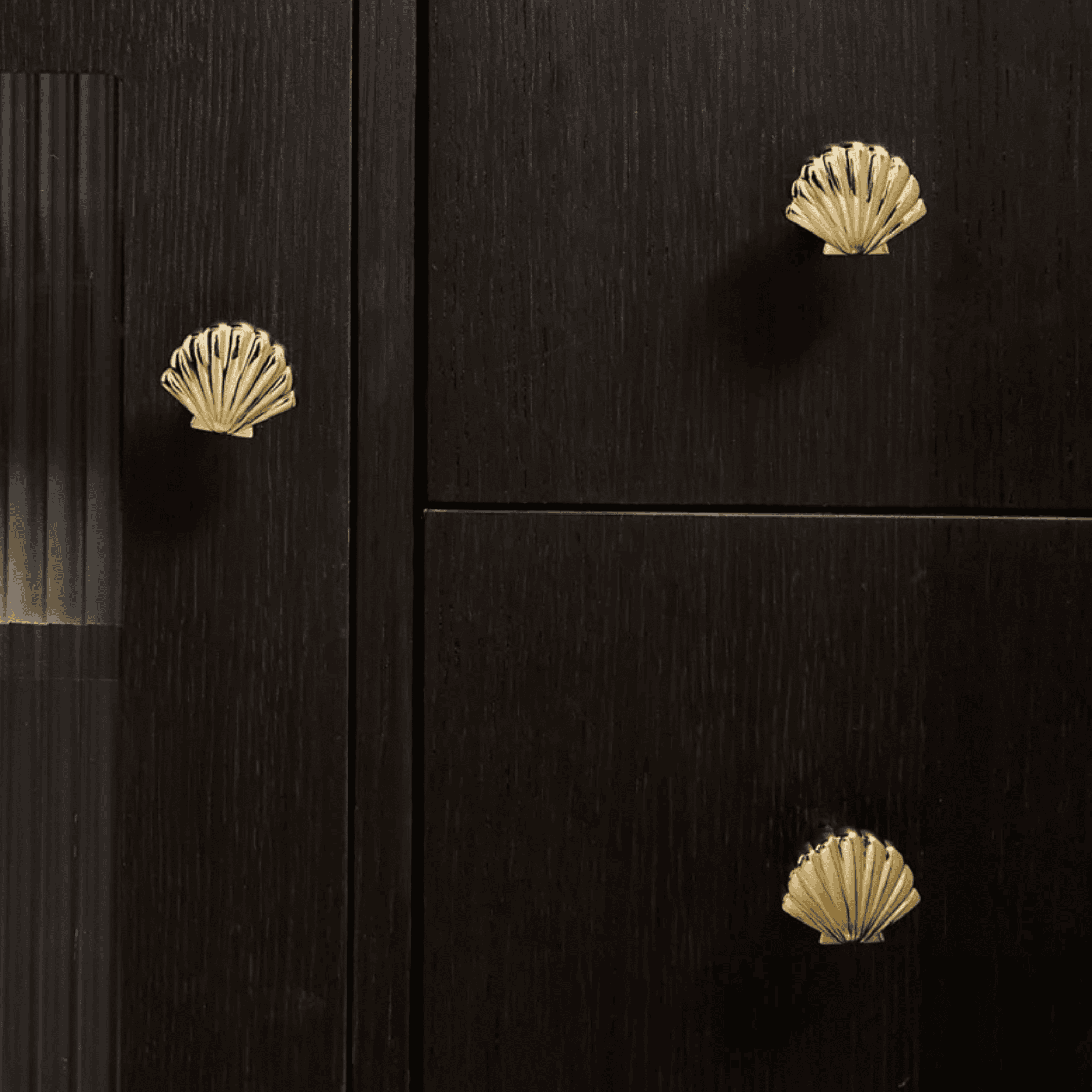 Brass Shell Cabinet Pull Handle for Modern Decor, Gold, Knobs & Handles, Skalv