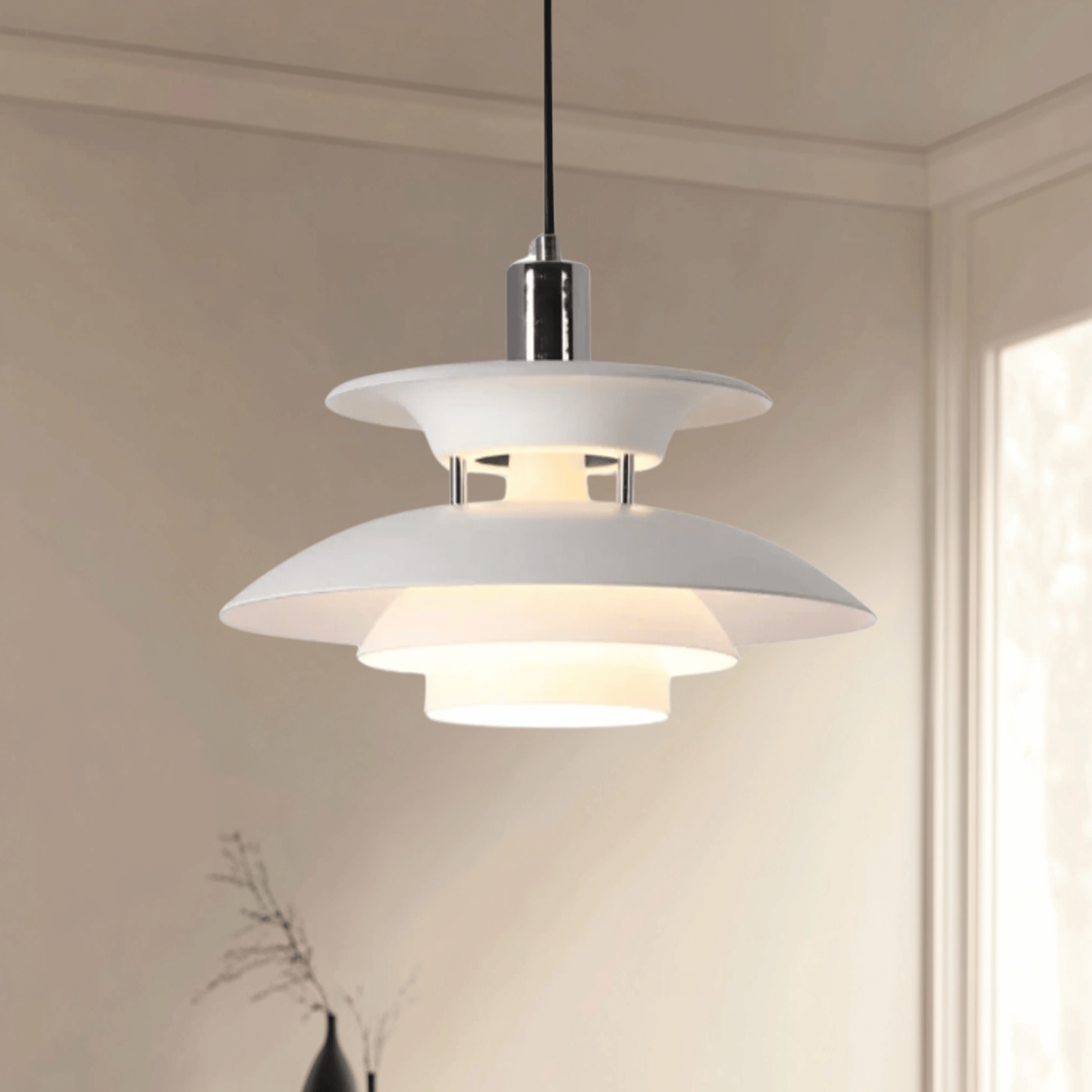 Danish UFO Pendant Light Modern Scandinavian Style, Green, Ceiling Fixtures, Skive Metal Colorful