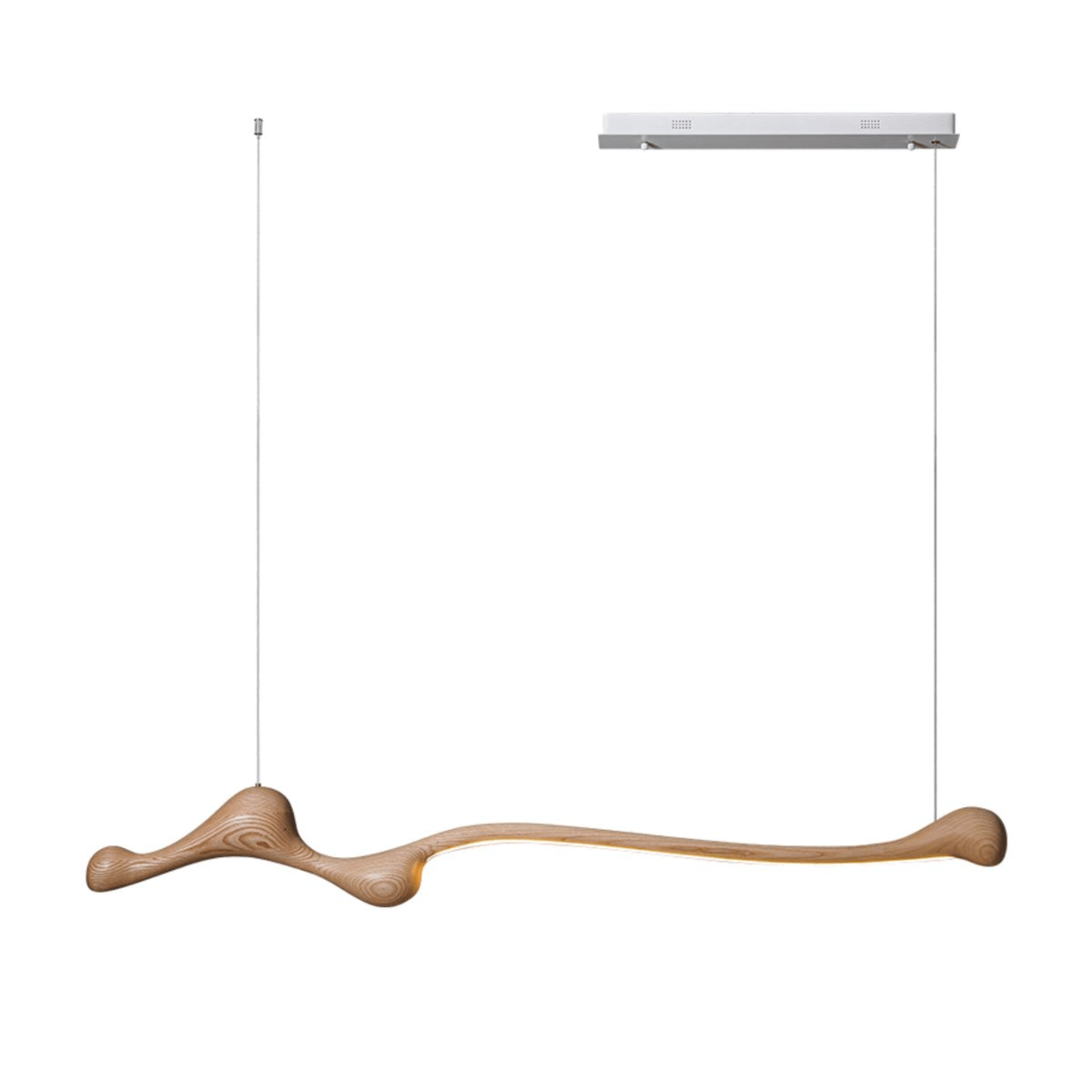 Skoglyn Ash Wood Dimmable Linear Pendant Light, Ceiling Fixtures