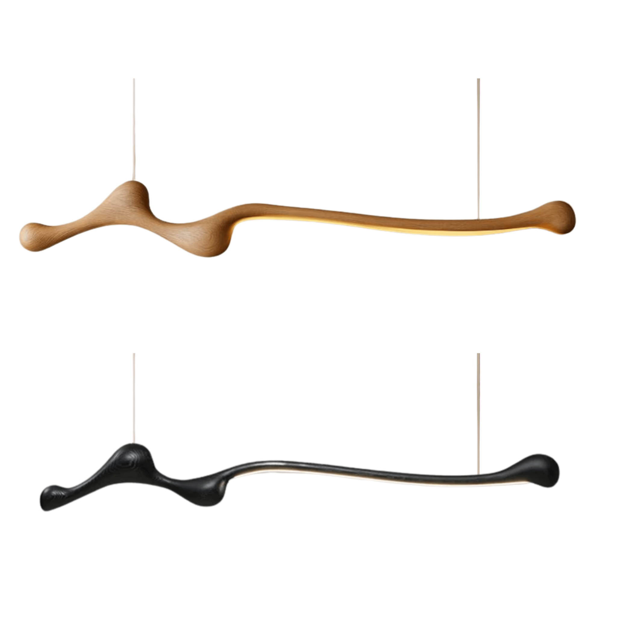 Skoglyn Ash Wood Dimmable Linear Pendant Light, Ceiling Fixtures