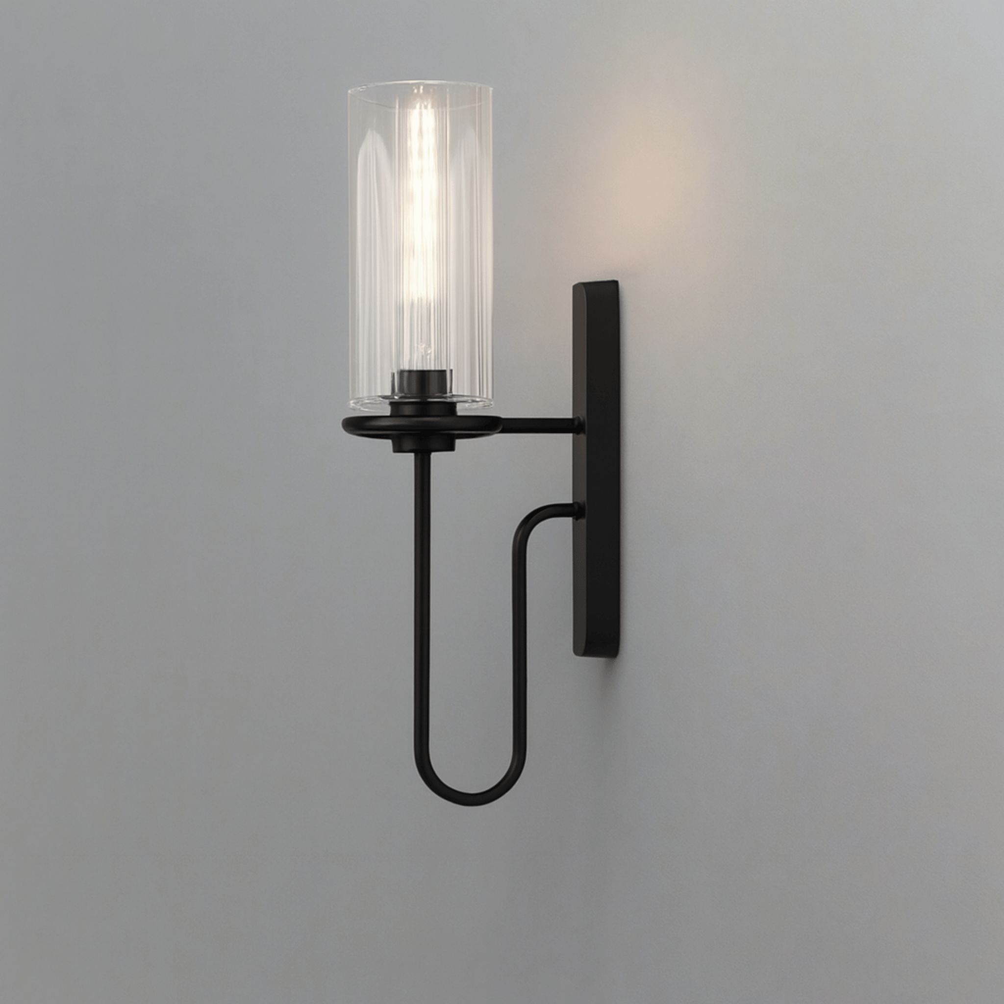 Nordic Glass Wall Sconce Warm Ambient Light Skygge, Black & Clear, Fixtures