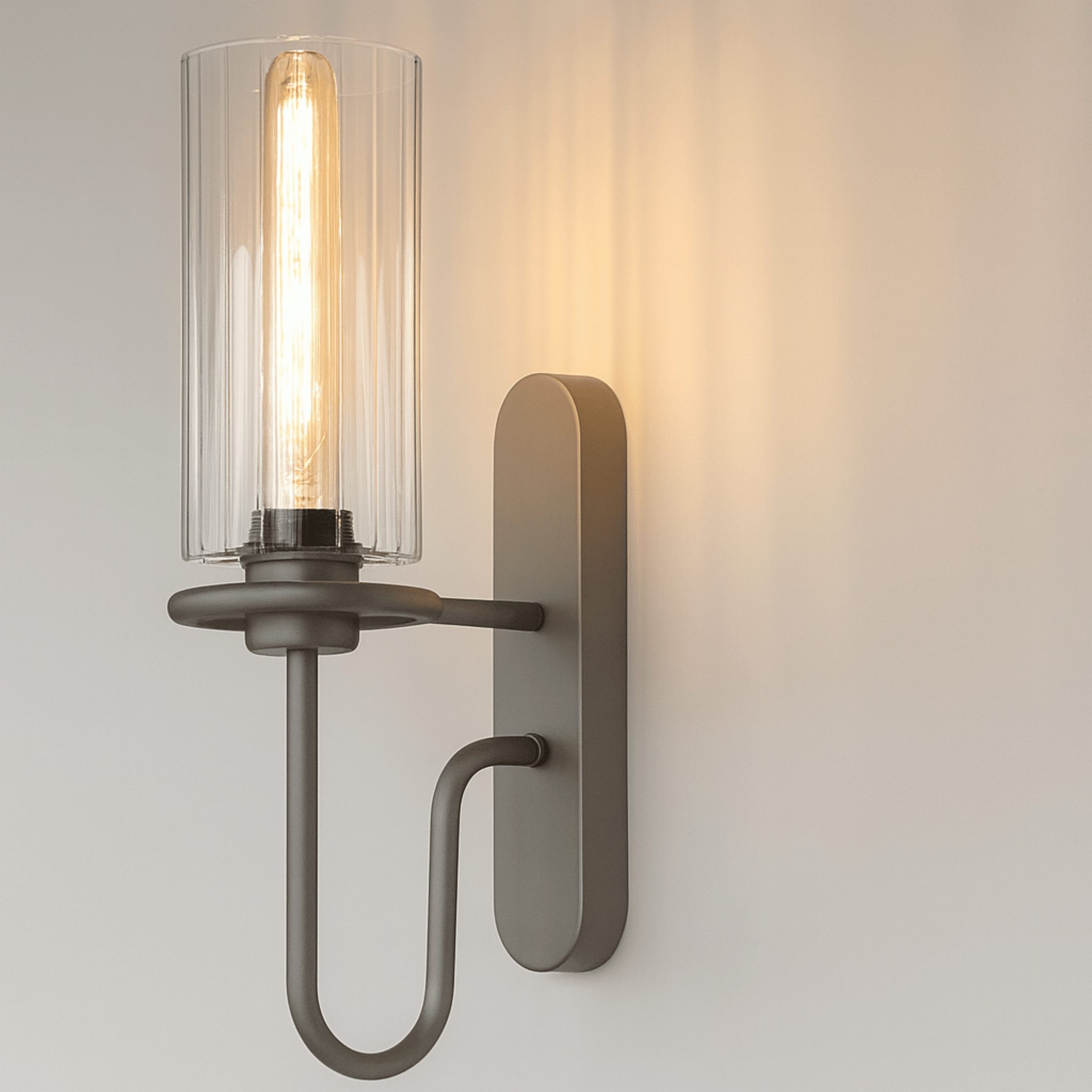 Nordic Glass Wall Sconce Warm Ambient Light Skygge, Silver & Clear, Fixtures