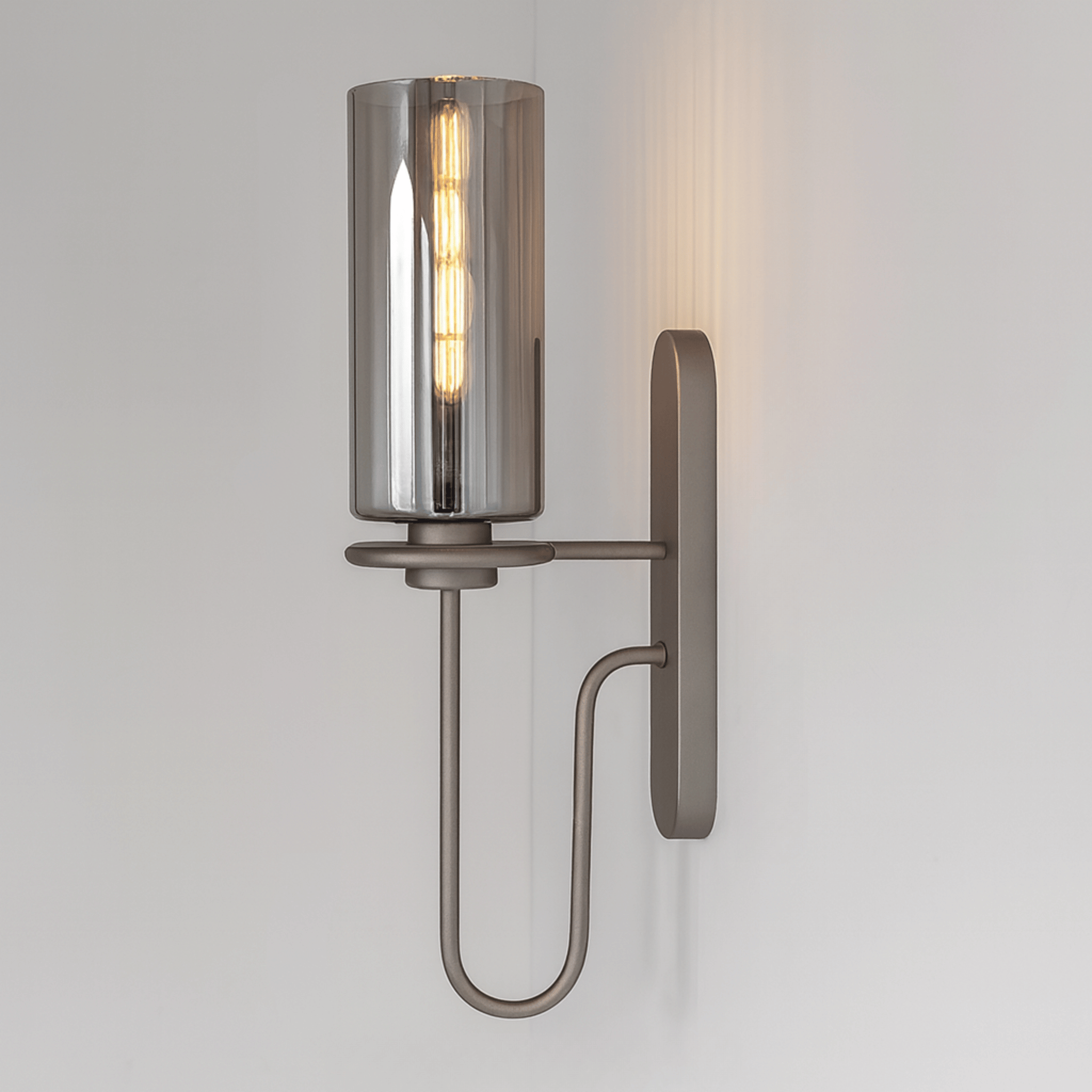 Nordic Glass Wall Sconce Warm Ambient Light Skygge, Silver & Dark, Fixtures